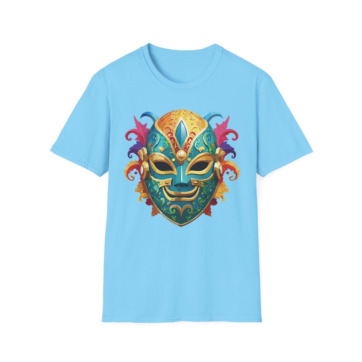 Mask Tee Shirt Unisex Softstyle Gildan 64000 100 Percent Ring Spun Cotton Comfortable Masquerade Tee