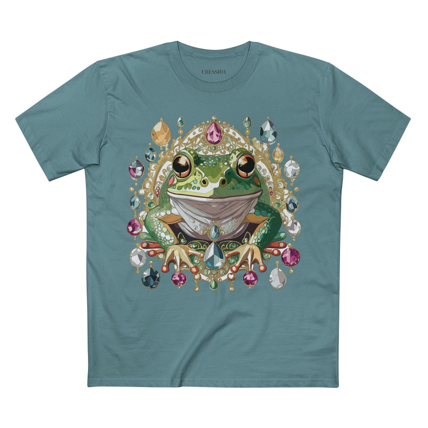 Frog Graphic Unisex 100 Cotton Tee With Unique Animal Golden Medallion Art Design 27