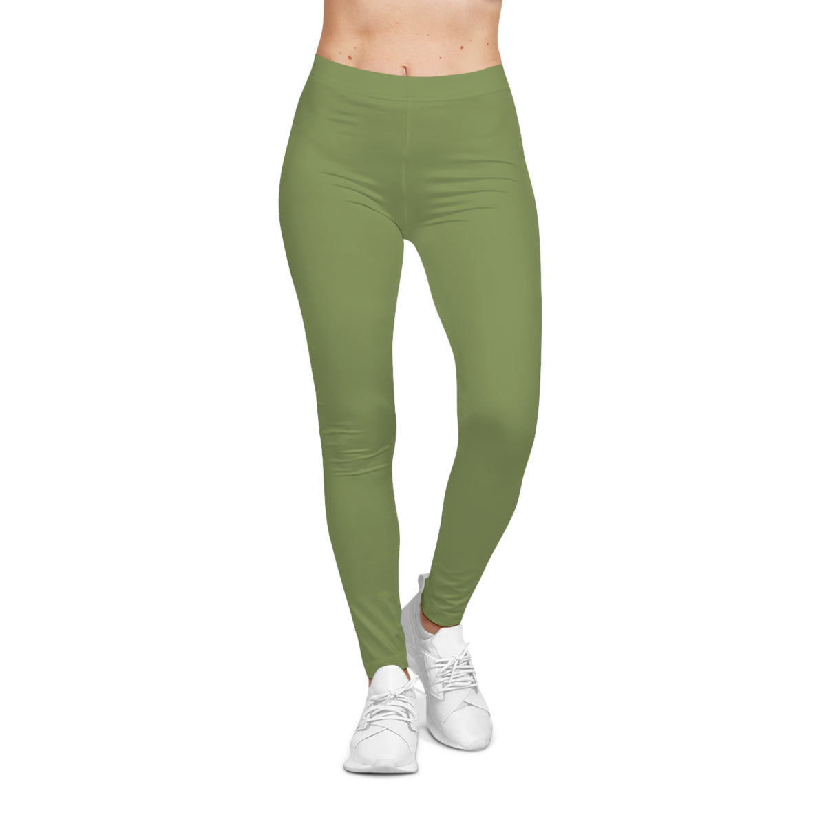 Palm Leaf Green Color Women's Poly-Span Casual Leggings XS-2XL
