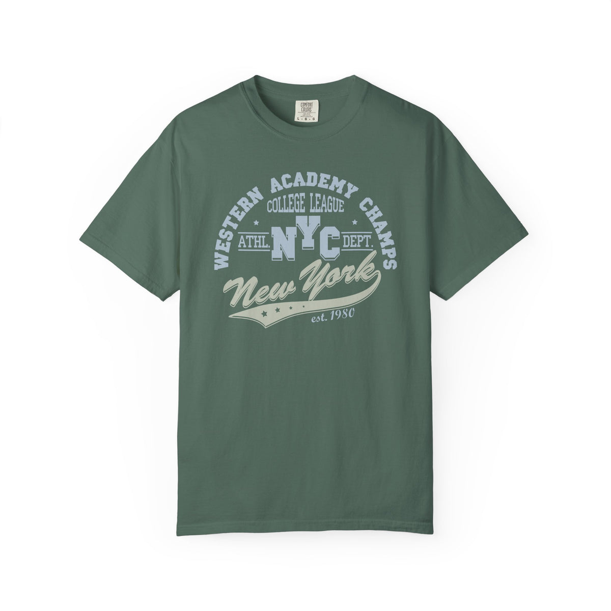 College League Graphic Western Academy Unisex Comfort Colors Garment-Dyed Heavyweight 100 Cotton Art Design T-Shirt w7