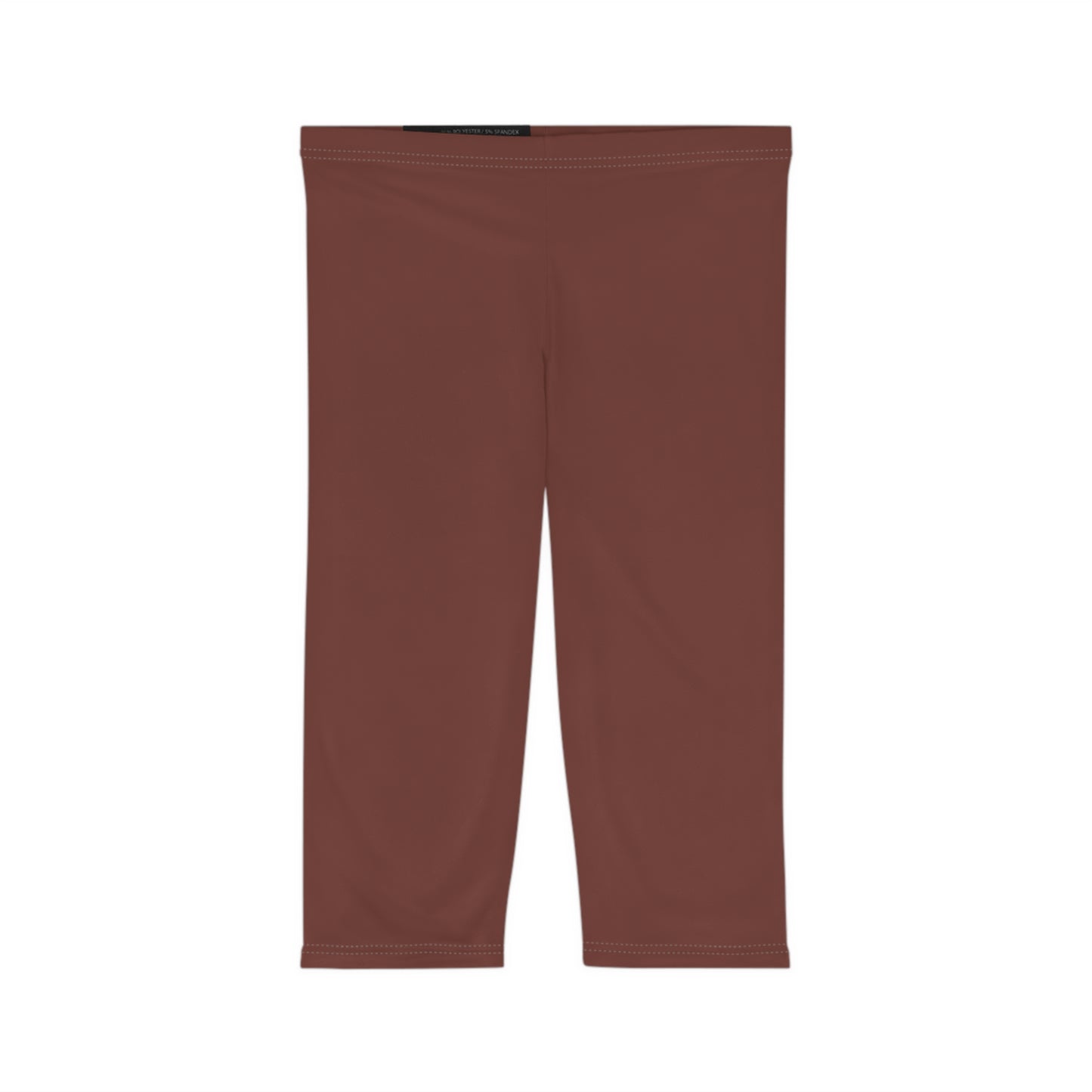 Clay Soil Cooper Color Women's Brushed Suede Poly Span Casual Capri Leggings XS-2XL