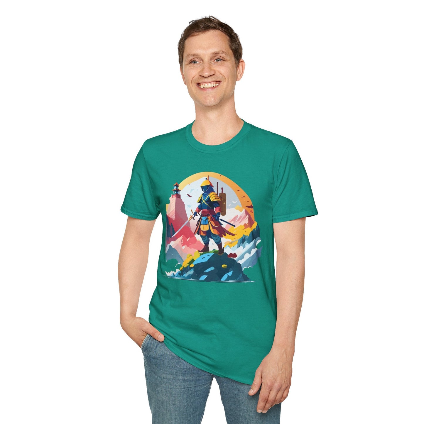 Samurai Unisex T Shirt Softstyle 64000 Short Sleeve Tee 100 Percent Cotton Breathable Comfort Fit
