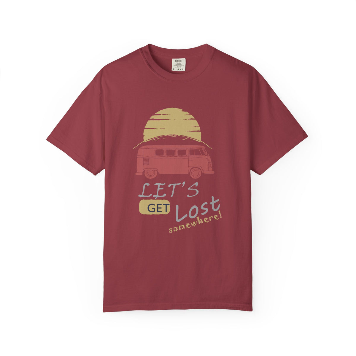 Lets Get Lost Somewhere Retro Sunset Unisex Comfort Colors Garment-Dyed Heavyweight 100 Cotton Art Design T-Shirt w93