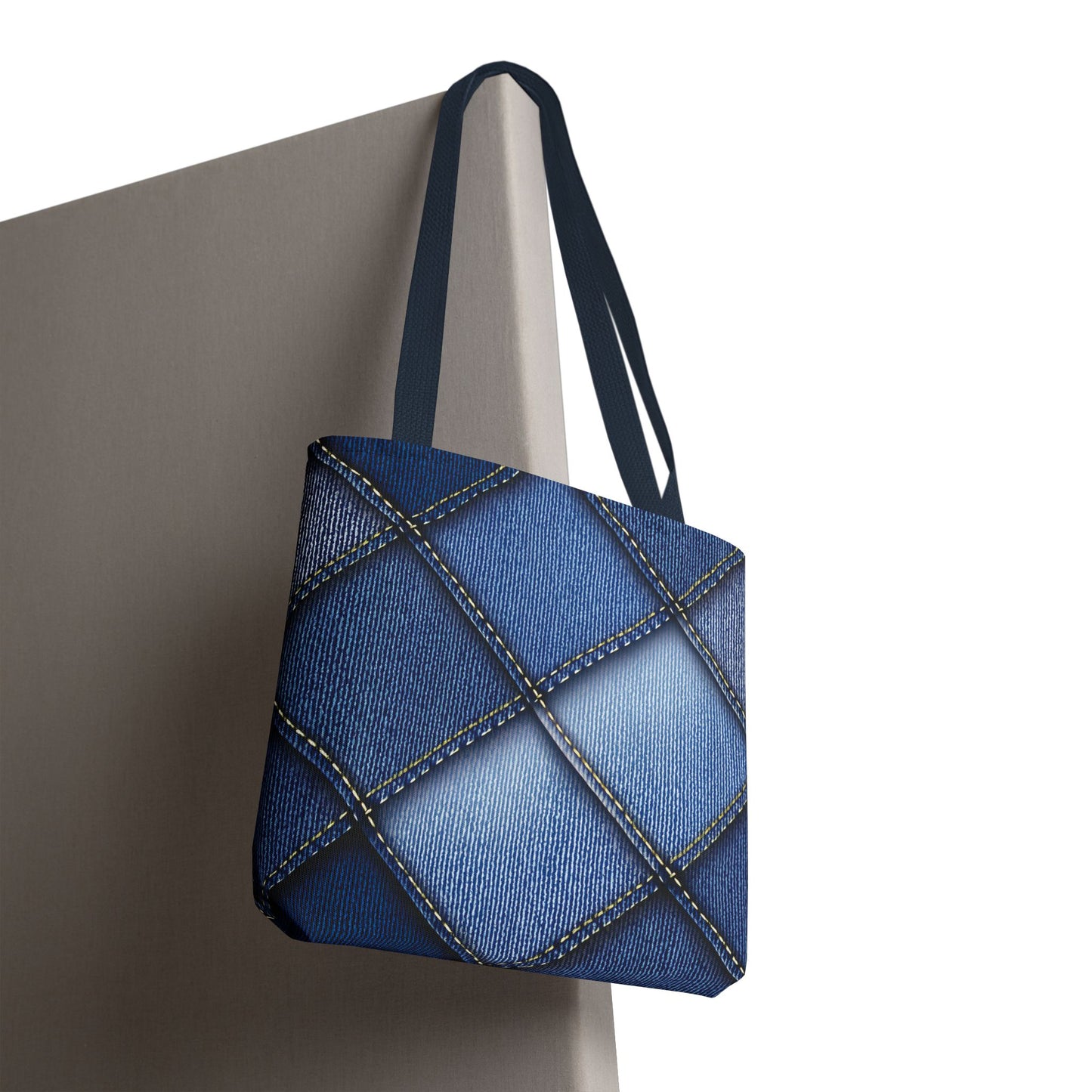 Denim Fabric Imitation Print Unisex Canvas Bag Poly Spun 3 Sizes Tote Bag 101