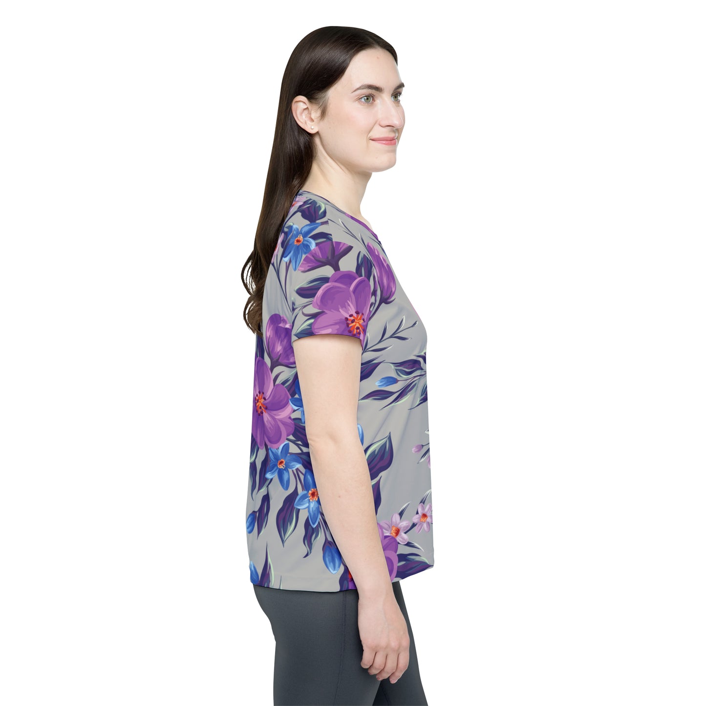 Poly Jersey Tee Shirt with floral prints