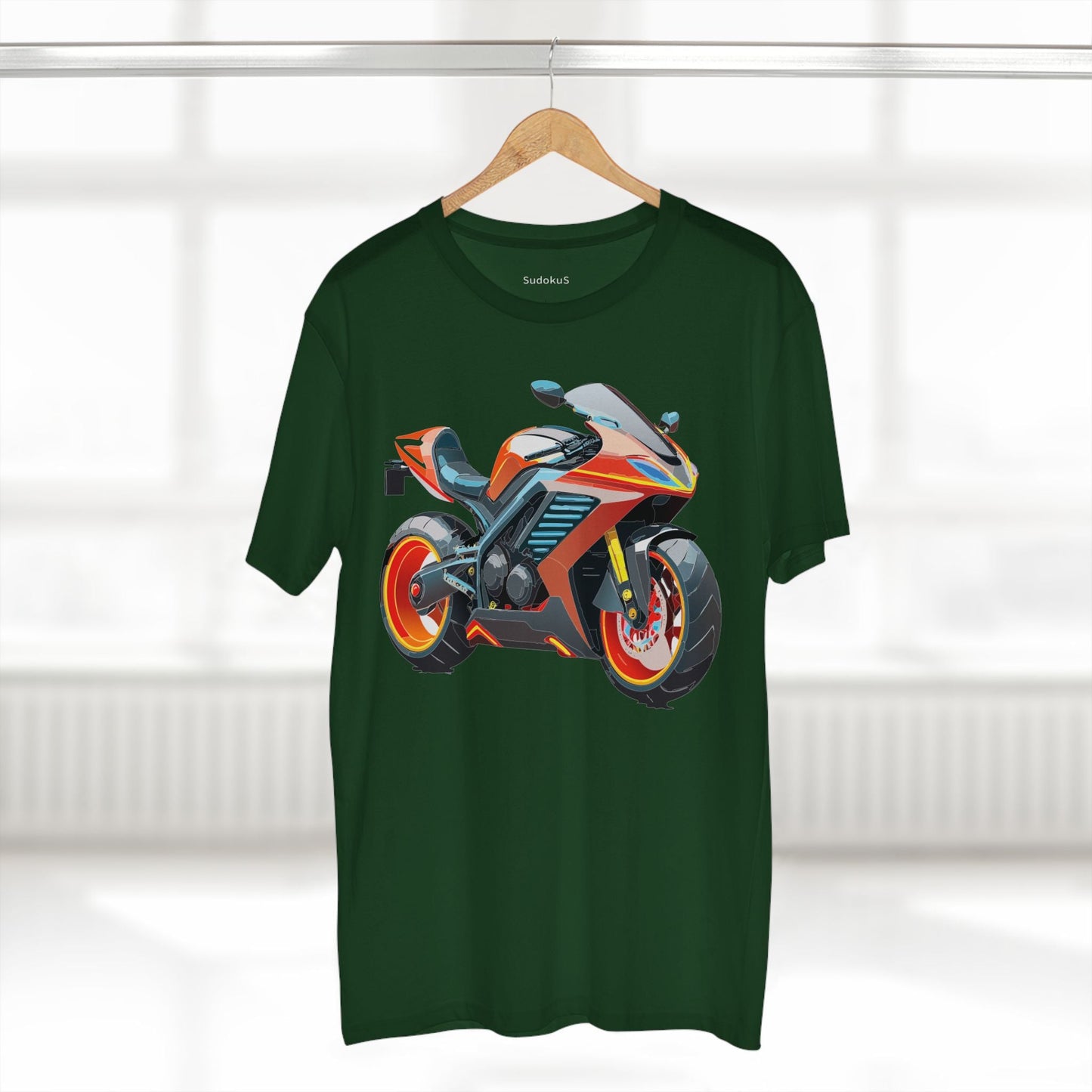 Moto Bike Graphic Unisex 100 Cotton Staple Tee 32