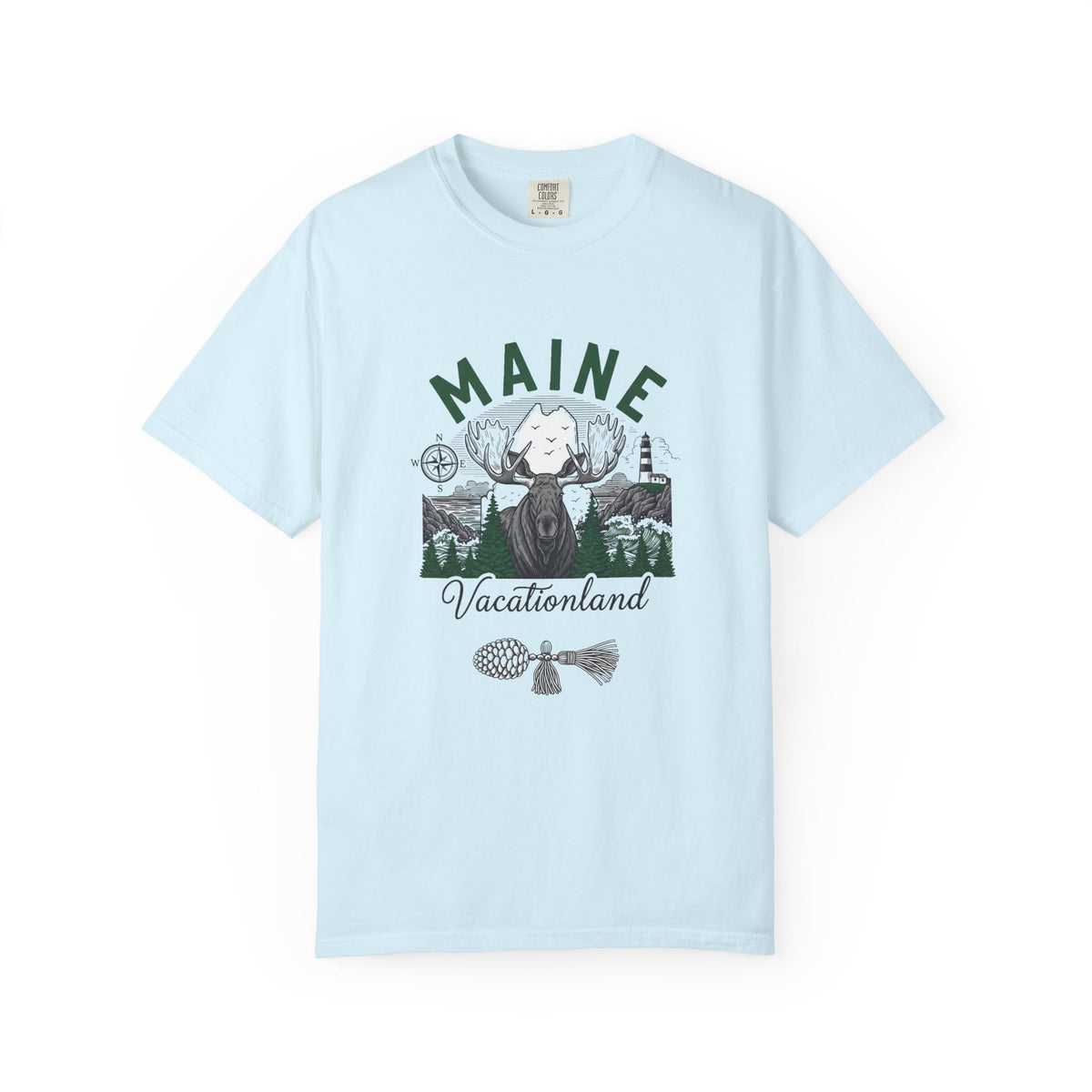 Maine State Travel Tourist Graphic Gift Tee Unisex 100 Cotton Comfort Colors T-Shirt