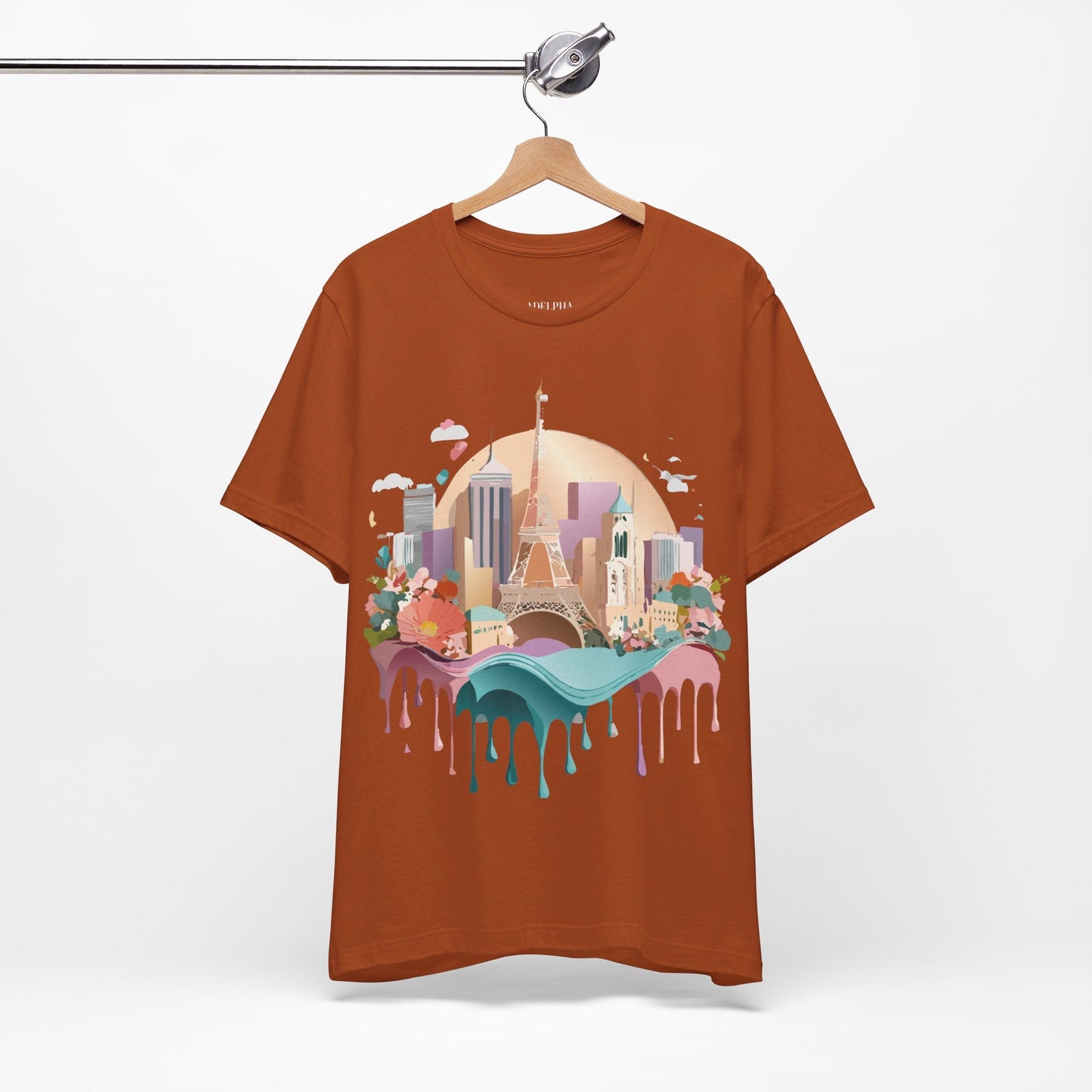 Adelpha Paris Graphic Tee Unisex Short Sleeve Shirt With Vintage Art Design Apparel
