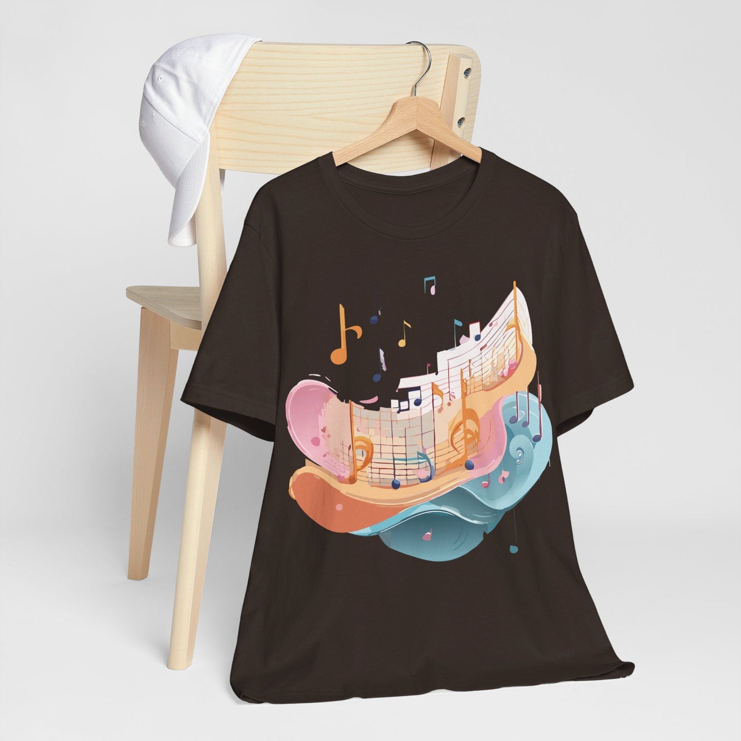 Music Graphic Unisex 100 Cotton Vintage Art with Musical Elements Tee 27