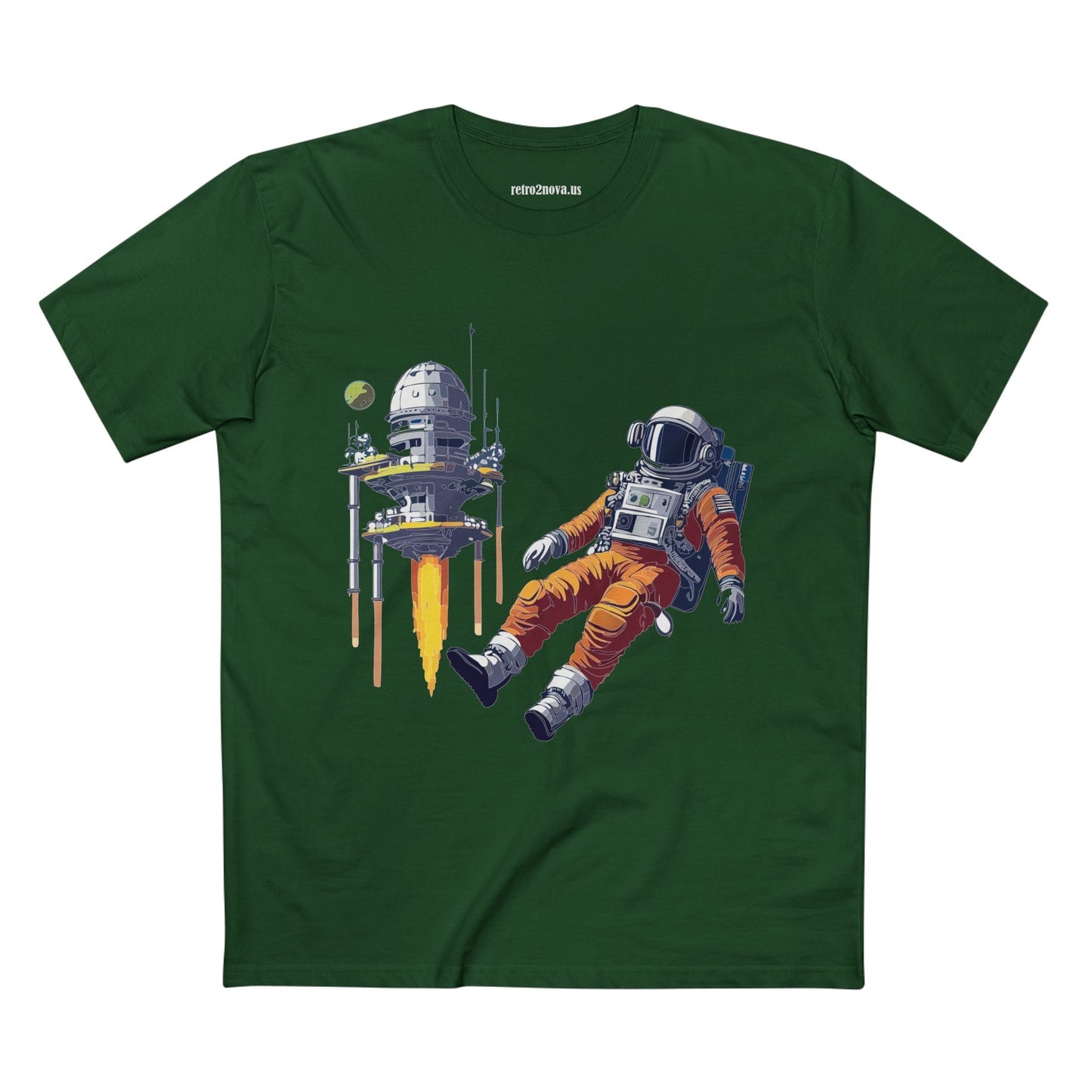 Cosmos Astronaut Shirt Unisex Premium Cotton Tee With Original Art Design By Retro2Nova