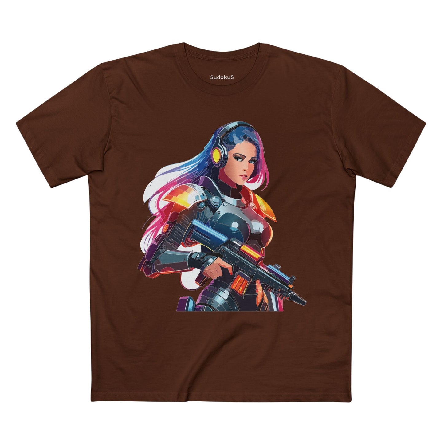 Army-woman Graphic Unisex 100 Cotton Staple Tee 18