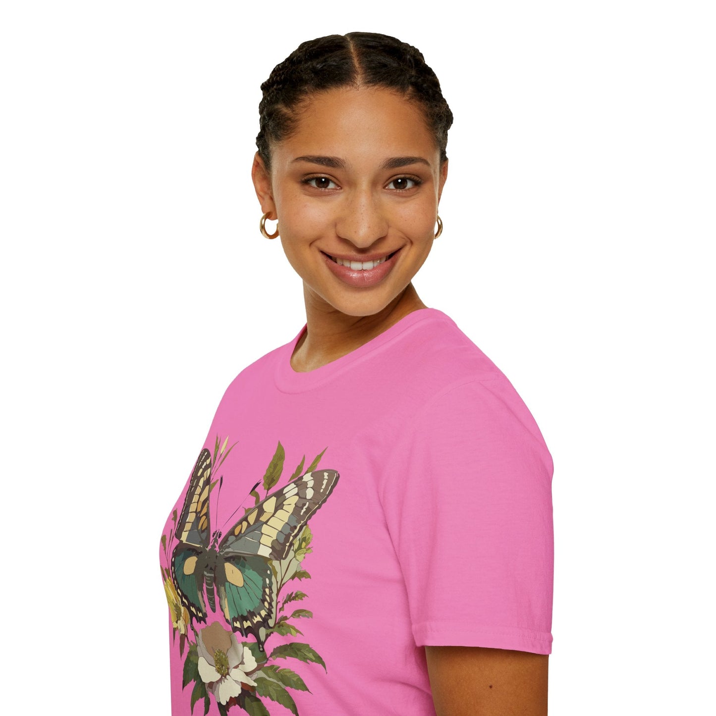 Butterfly Shirt Unisex Monarch Butterfly Tee Gildan Softstyle 64000 100 Percent Ring Spun Cotton