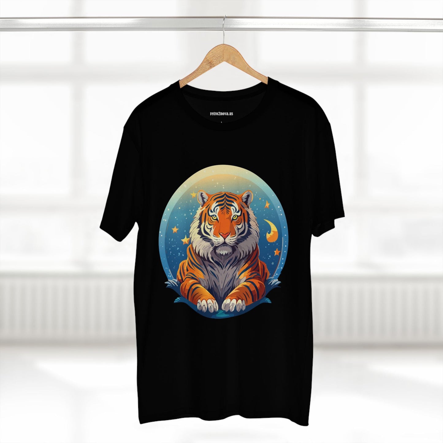Tiger Animal Shirt Unisex Premium Cotton Tee With Original Art Design By Retro2Nova Soft Comfortable Everyday Wear