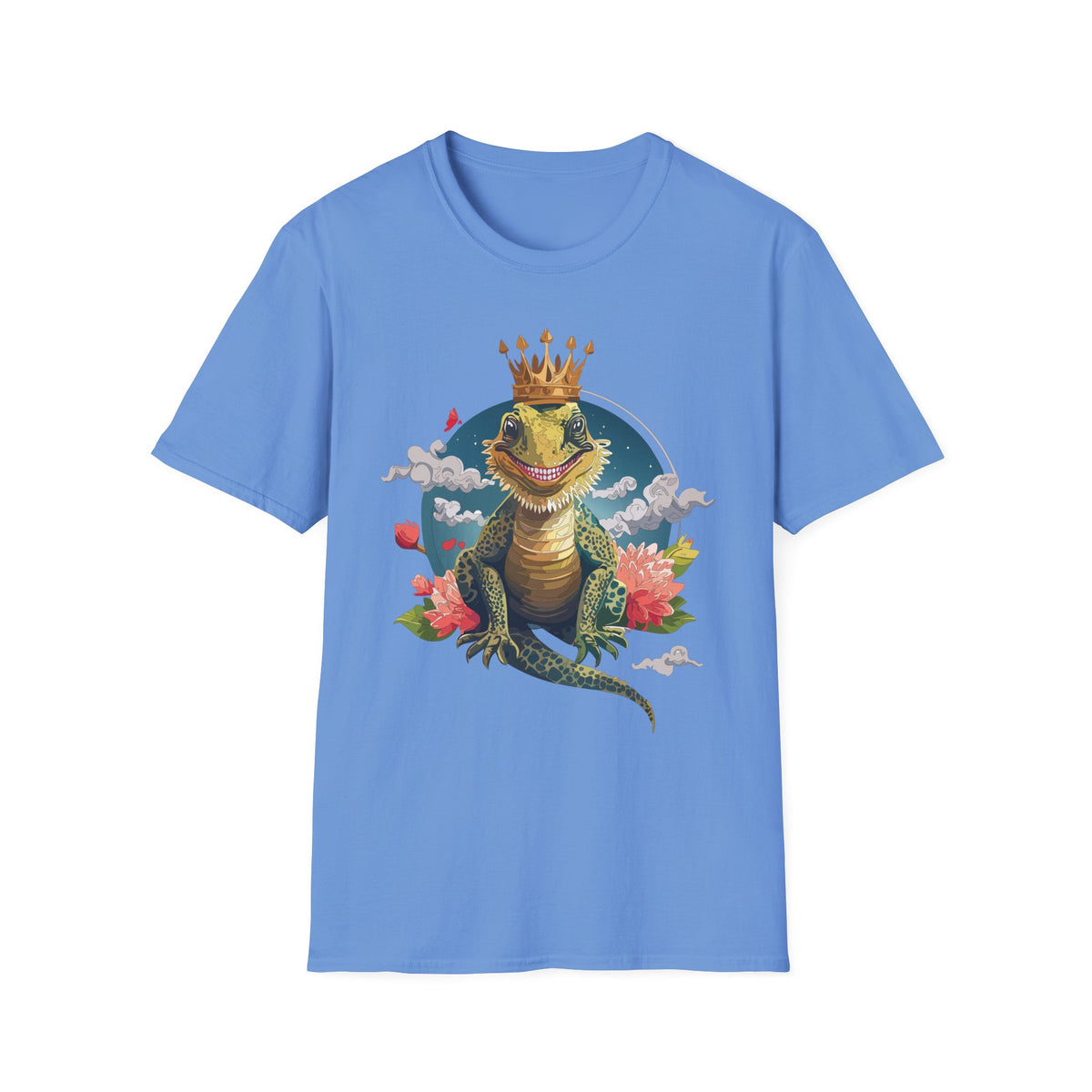 Crowned Lizard King T-Shirt | Royal Gecko Illustration