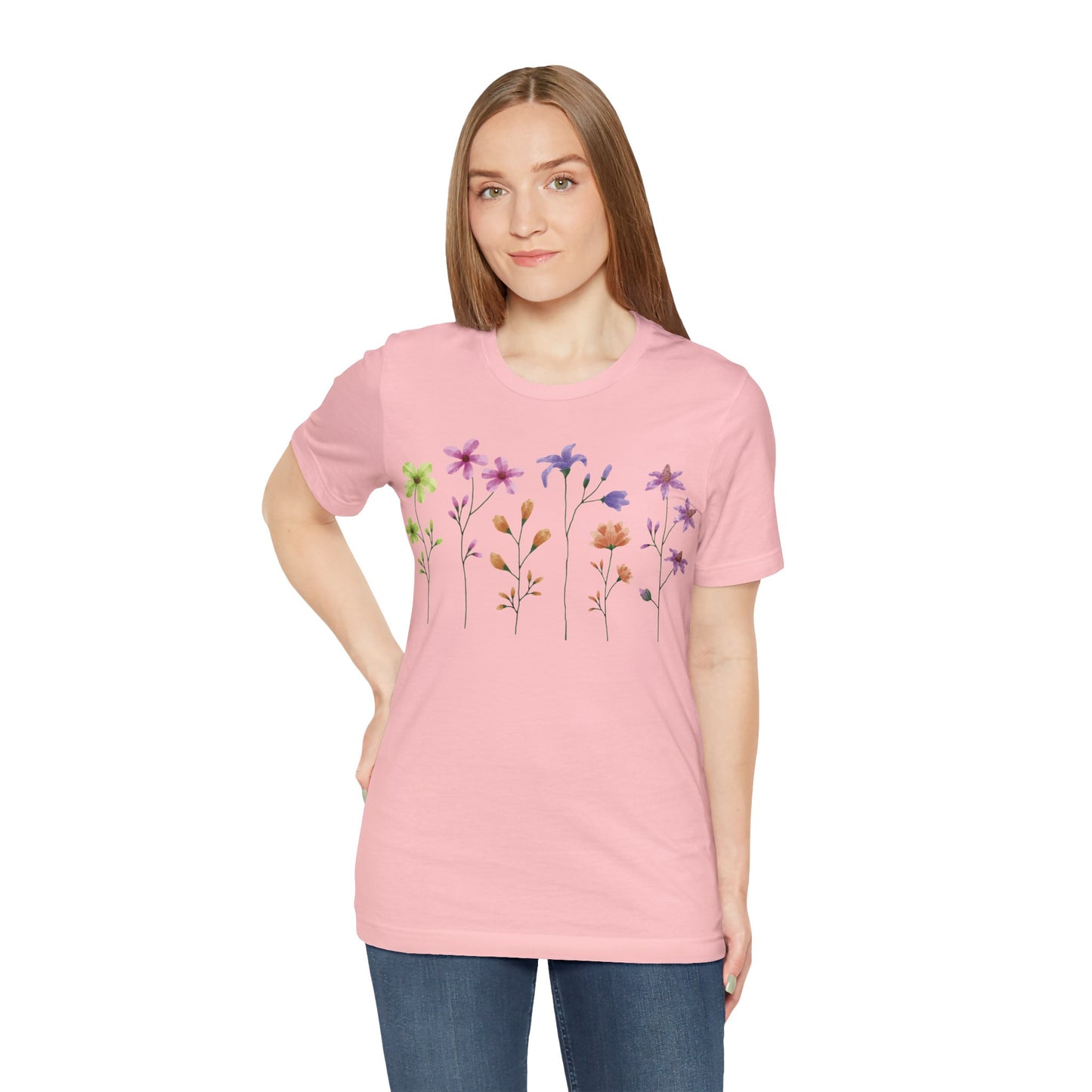 Camiseta de algodón con estampados florales