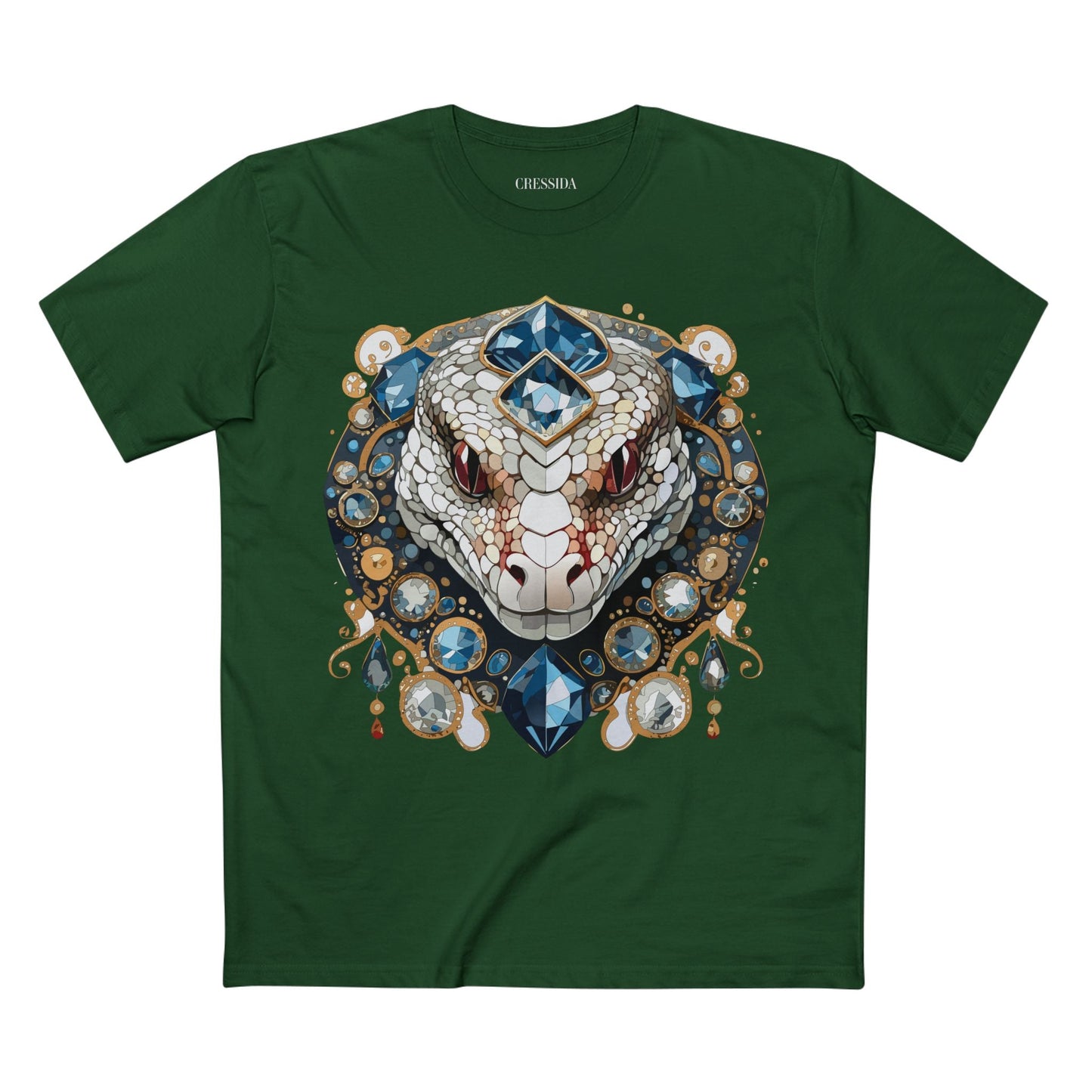 Snake Graphic Unisex 100 Cotton Tee With Unique Animal Golden Medallion Art Design 41