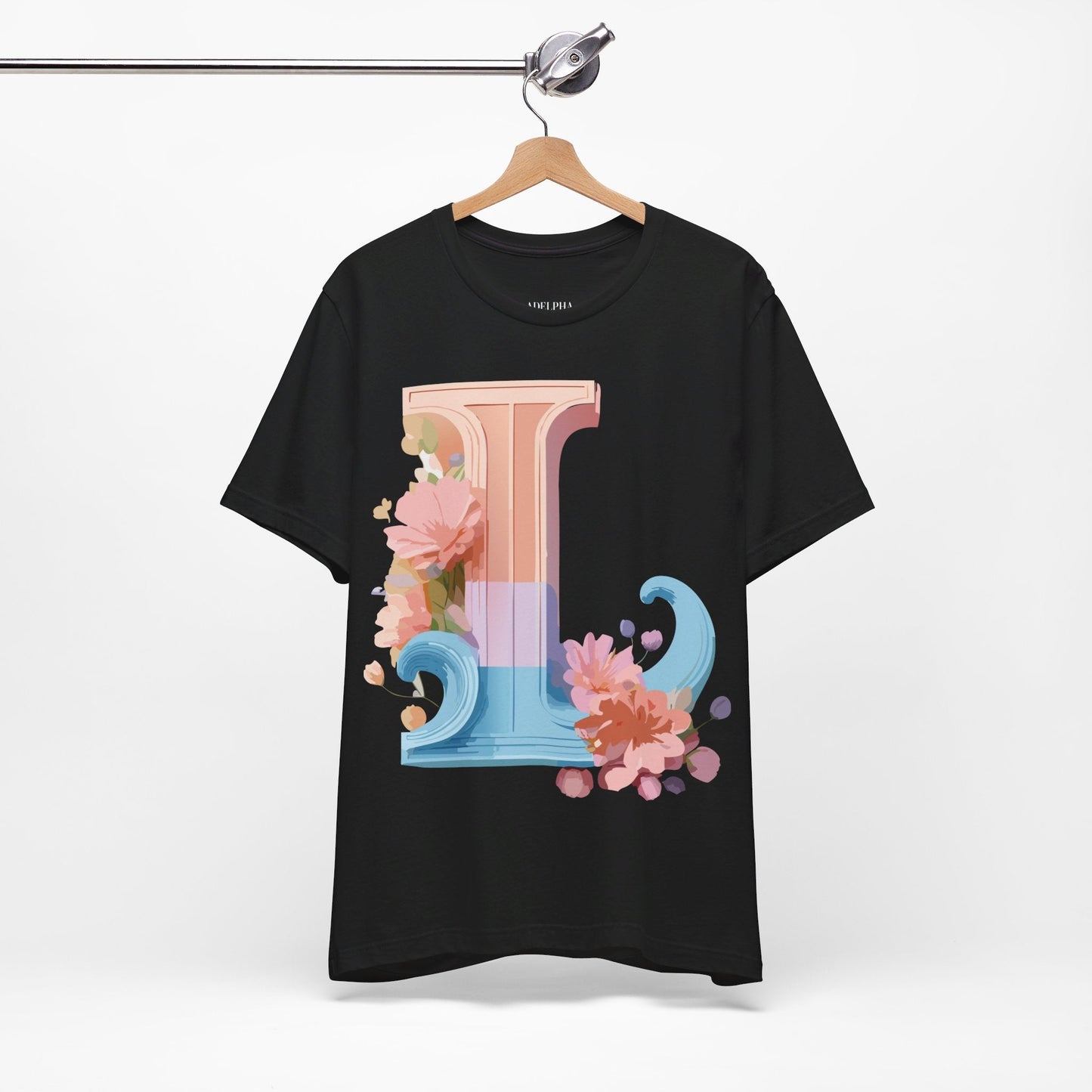 Letter L Shirt Unisex Graphic Tee With Vintage Inspired Artwork By Adelpha Premium Quality