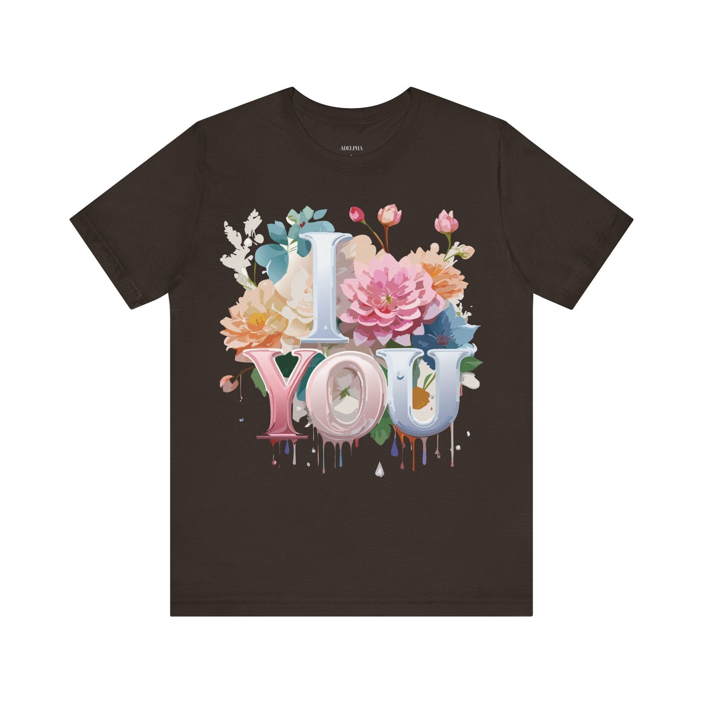 Valentine Day Graphic Unisex 100 Cotton Vintage Artwork with Love and Flower Design Tee 1