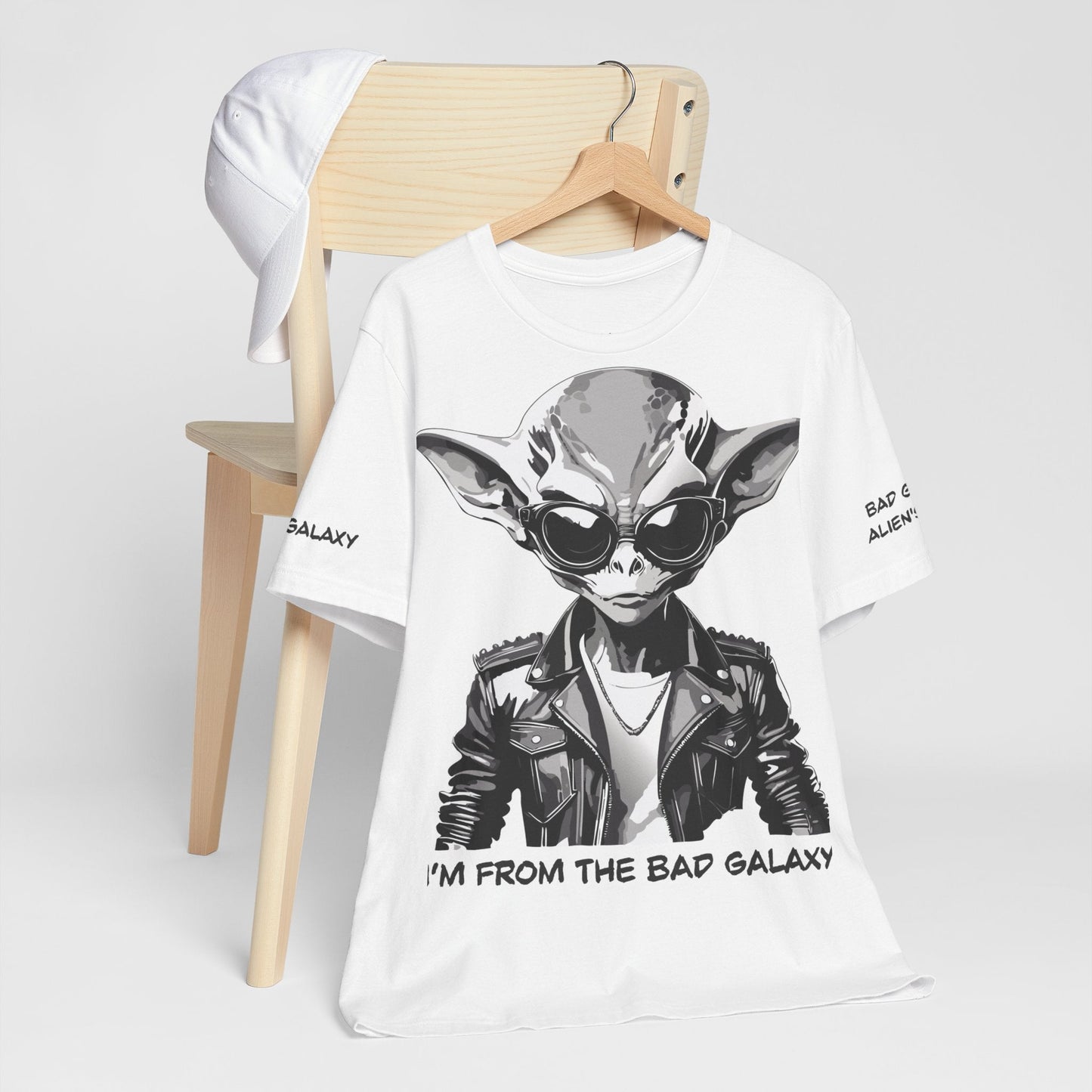 Alien Tee Shirt From Bad Galaxy Made To Order 100 Percent Cotton Eco Friendly Inks USA Designed