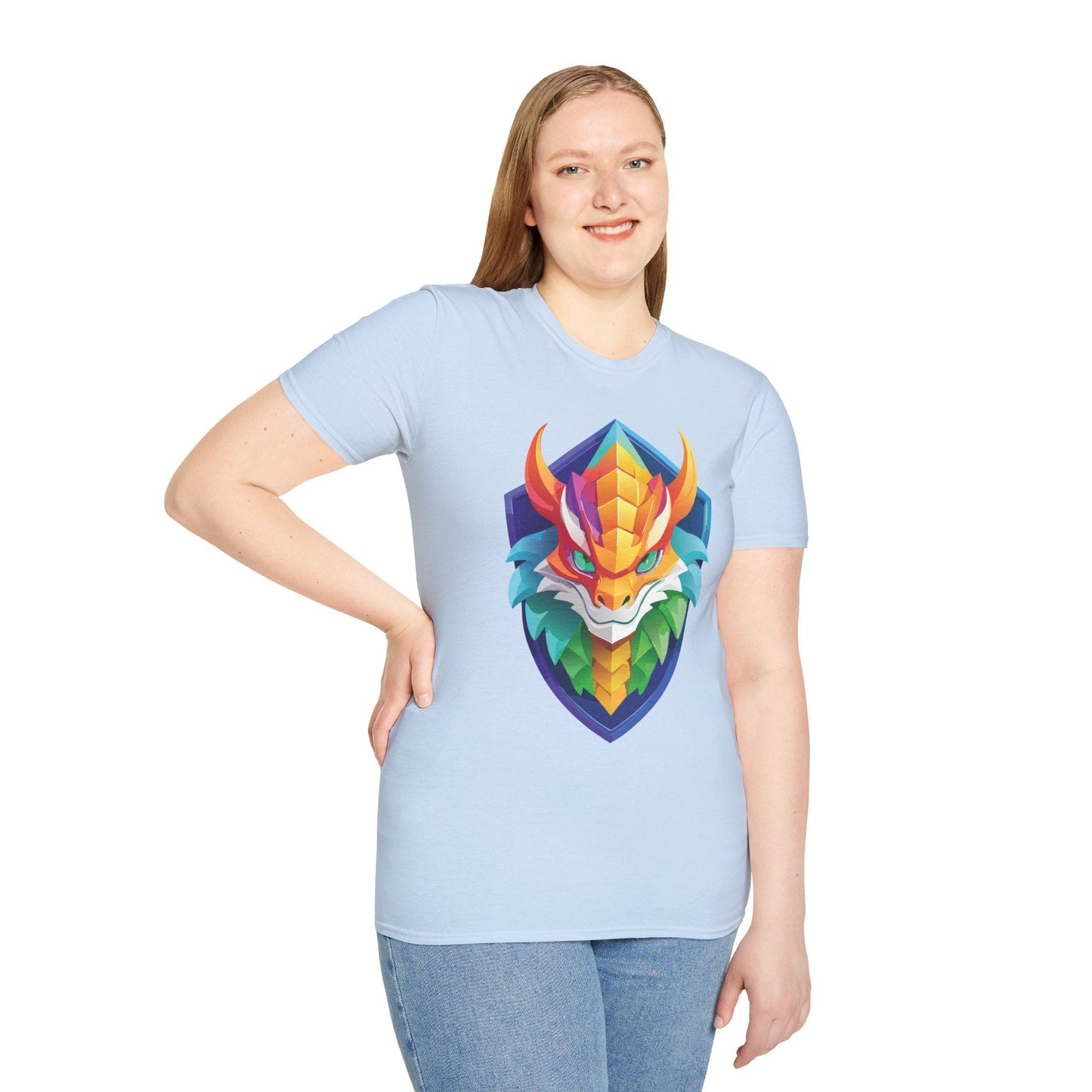 Dragon Graphic Unisex Cotton Softstyle Art Design Tee With Animals 6