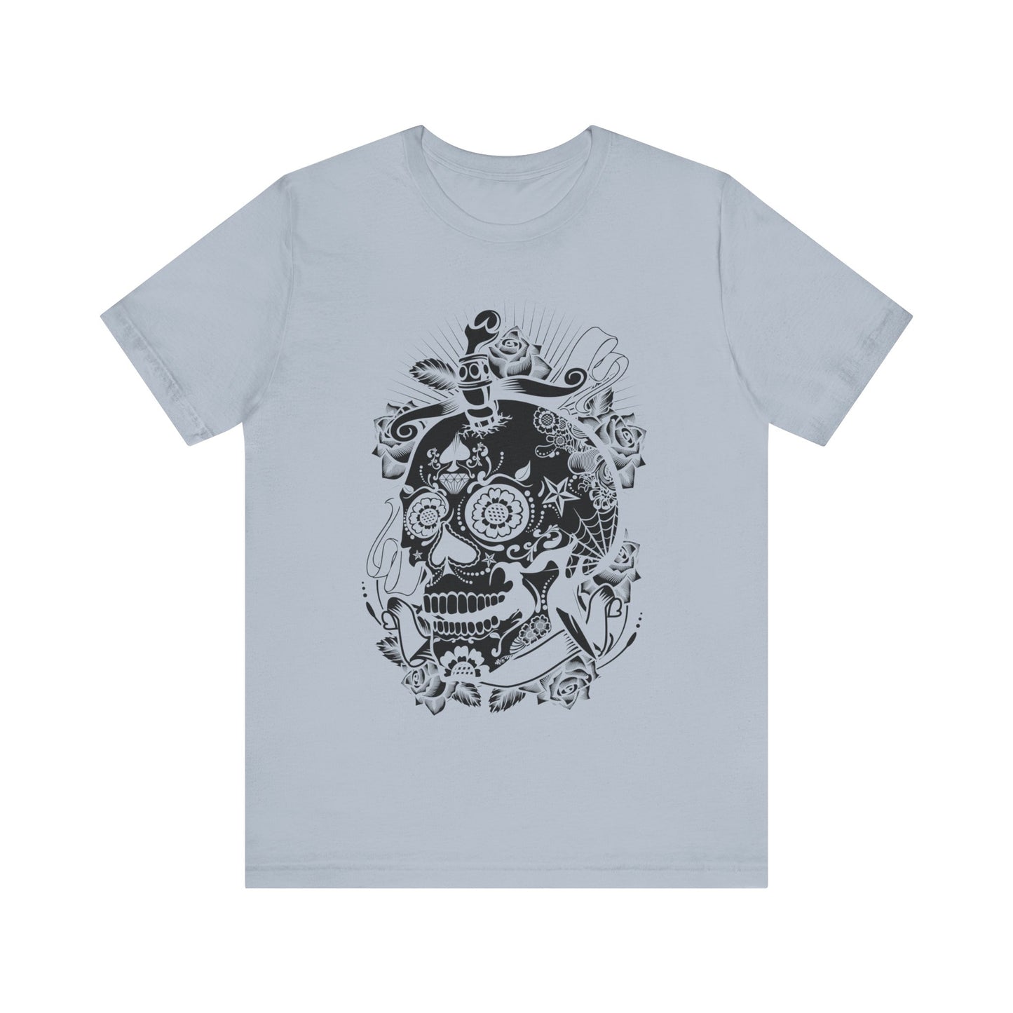 Unisex Cotton Tee Shirt with Skull