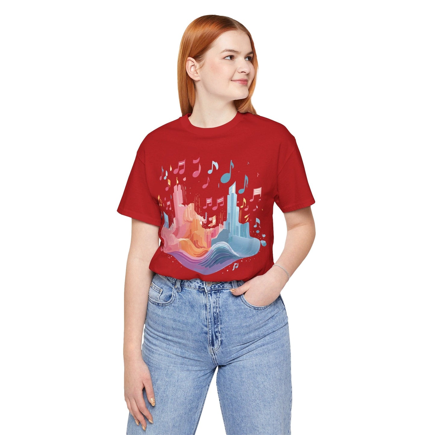 Music Graphic Unisex 100 Cotton Vintage Art with Musical Elements Tee 23