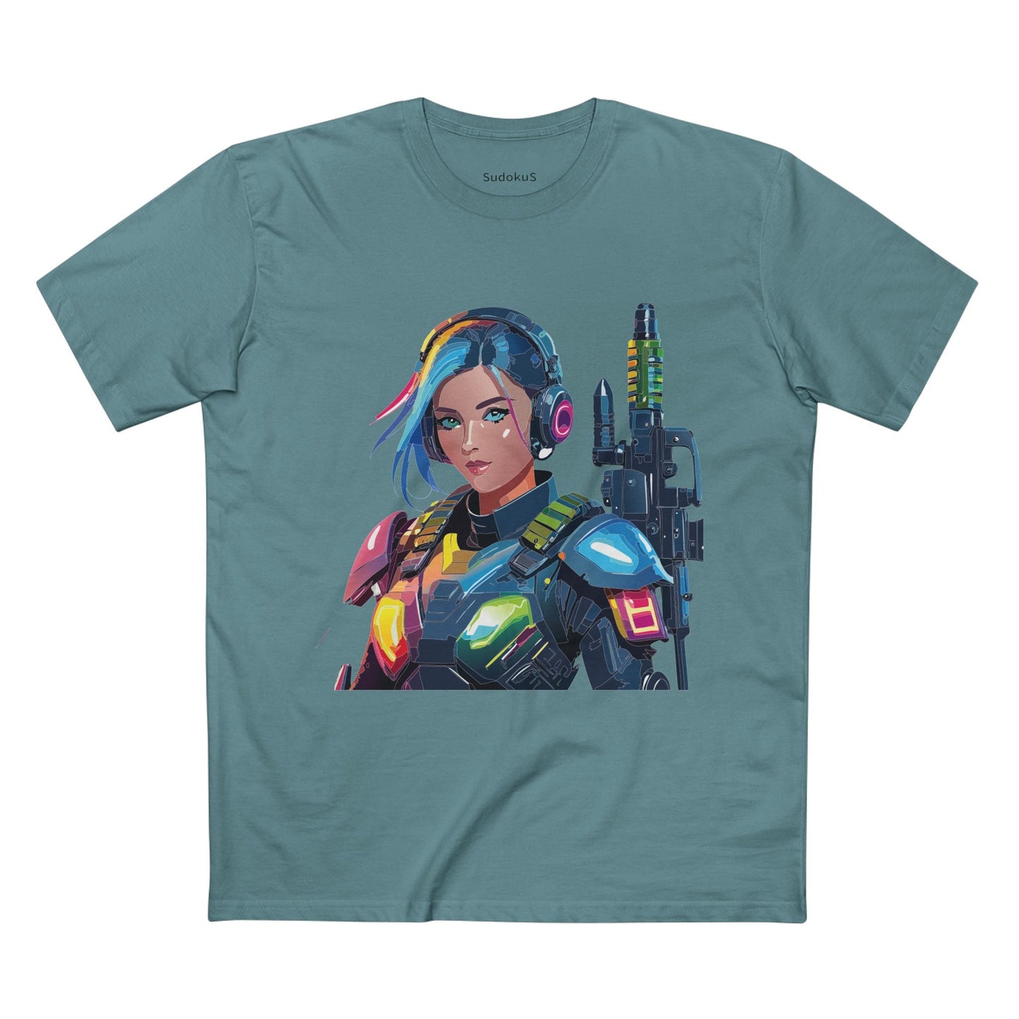 Army-woman Graphic Unisex 100 Cotton Staple Tee 12