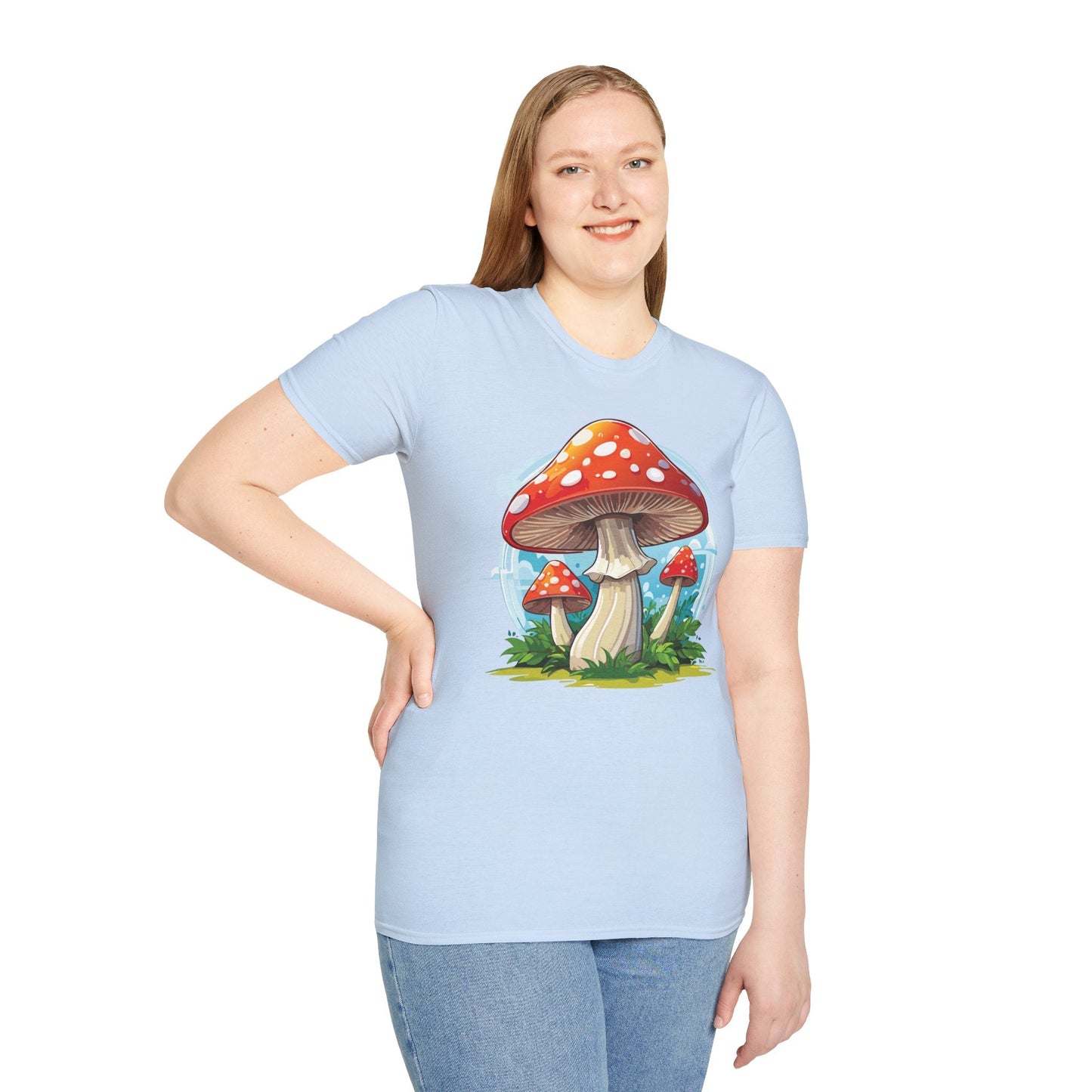 Mashroom Tee Shirt Unisex Funny Mashroom Design 100 Percent Cotton Softstyle Tee