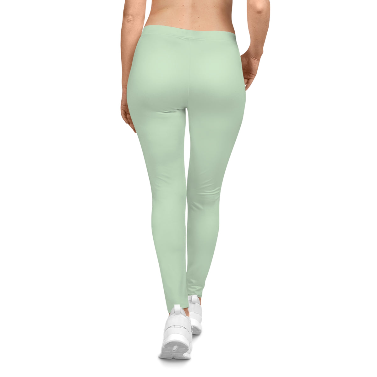 Light Green Mist Mint Color Women's Poly-Span Casual Leggings XS-2XL