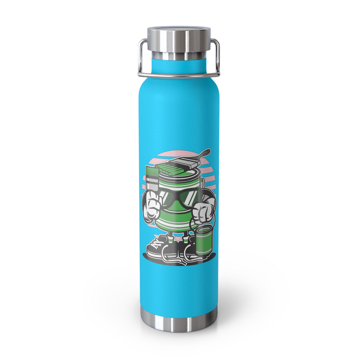 22oz Copper Insulated Water Bottle with Cartoon Design - CV96