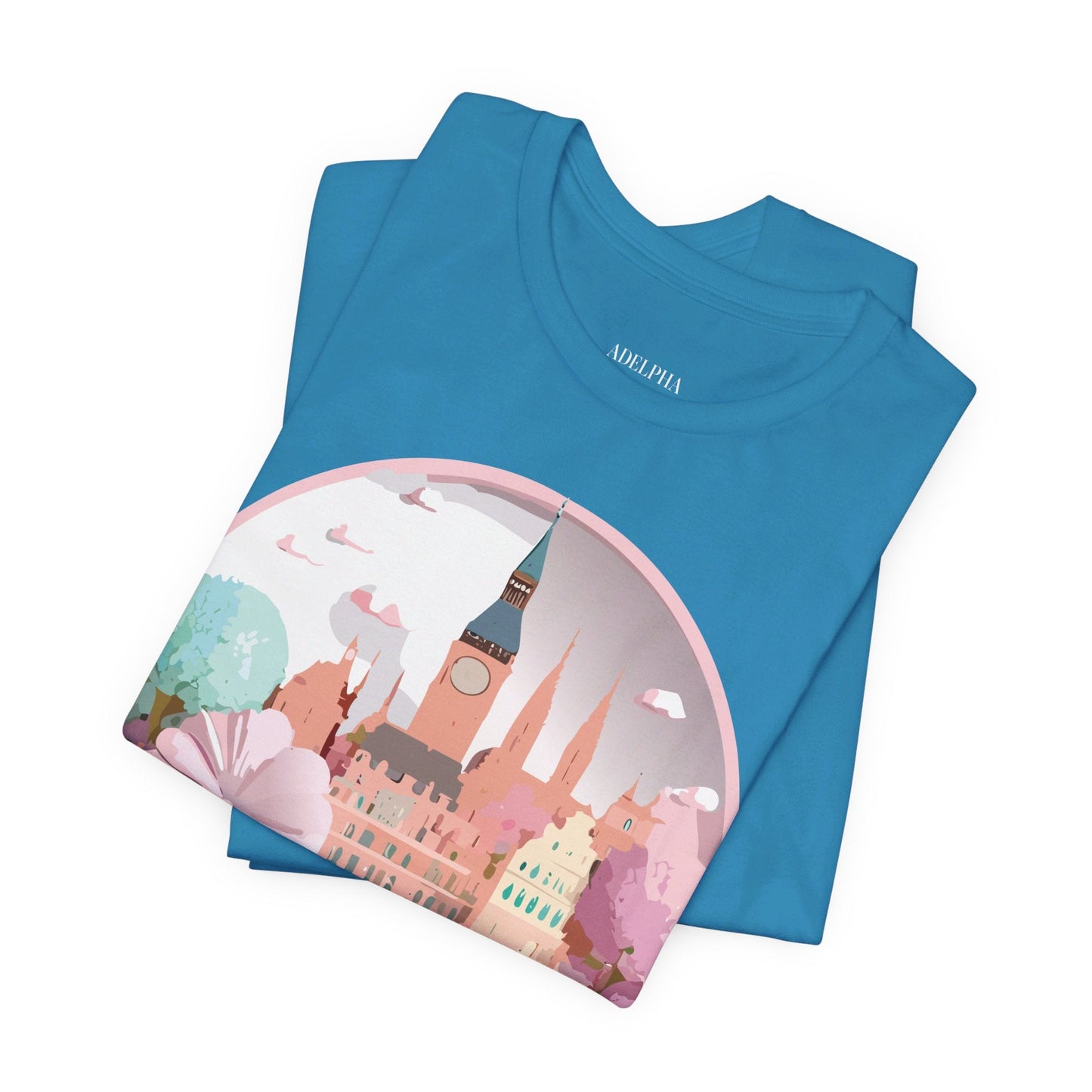 Prague Tourist Graphic Tee by Adelpha Unisex Vintage Style Short Sleeve Shirt Collection