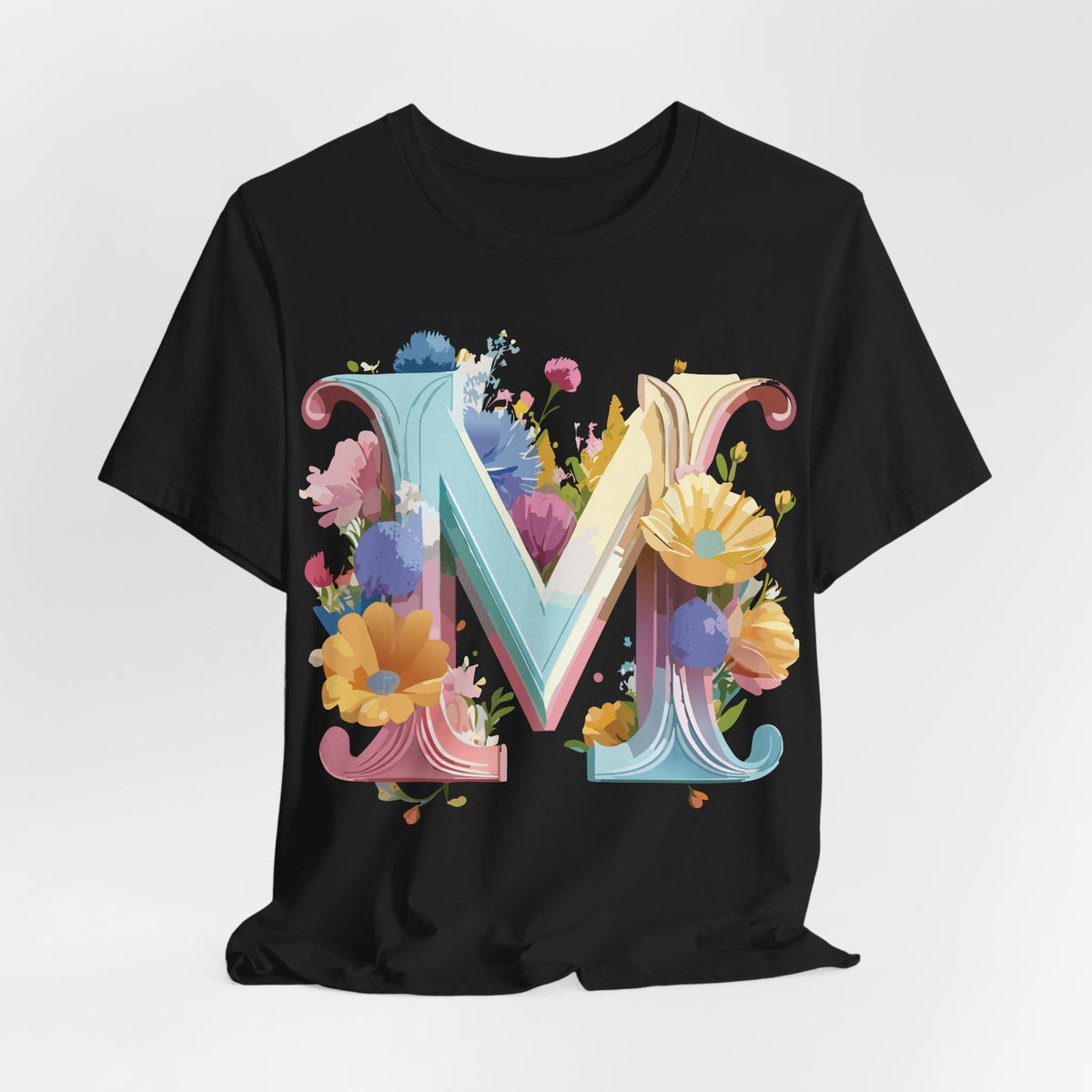 Letter M Graphic Unisex Cotton Bella+Canvas Tee with Art Letter Design