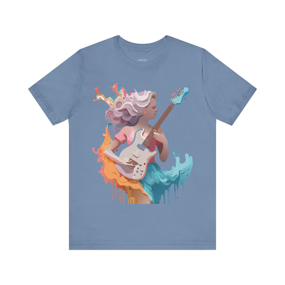 Music Graphic Unisex Cotton Bella+Canvas Tee with Art Design m100