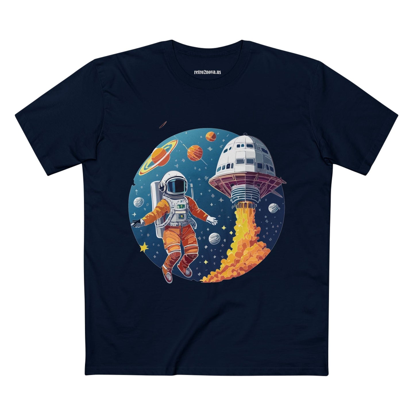 Cosmos Shirt Astronaut Tee Unisex Premium Cotton Art Design By Retro2Nova CS19 Original Art Design