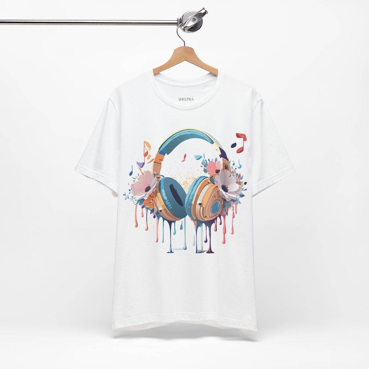 Music Graphic Unisex Cotton Bella+Canvas Tee with Art Design m140