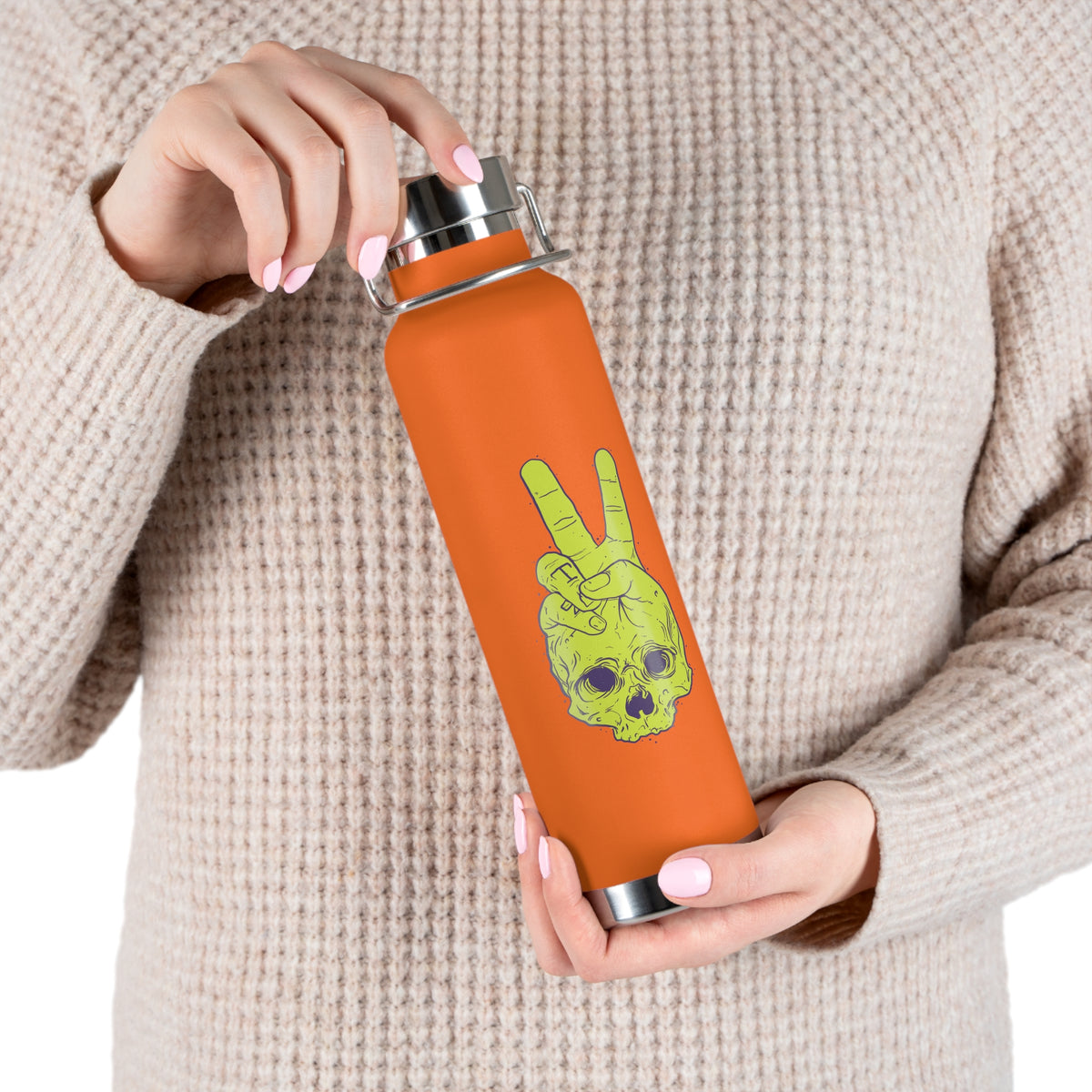 22oz Copper Insulated Water Bottle with Cartoon Design - CV60