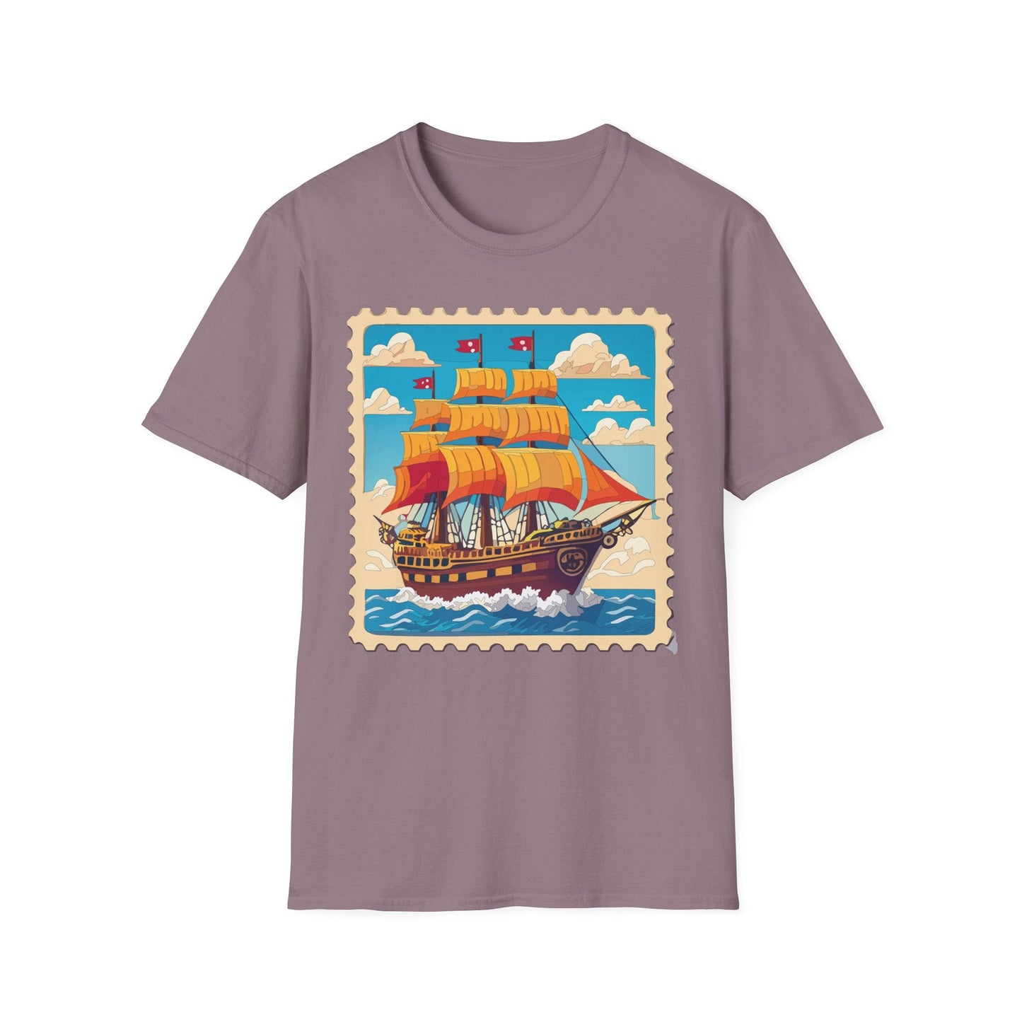 Unisex Softstyle Frigate Ship T Shirt 100 Percent Ring Spun Cotton Gildan 64000 Tee