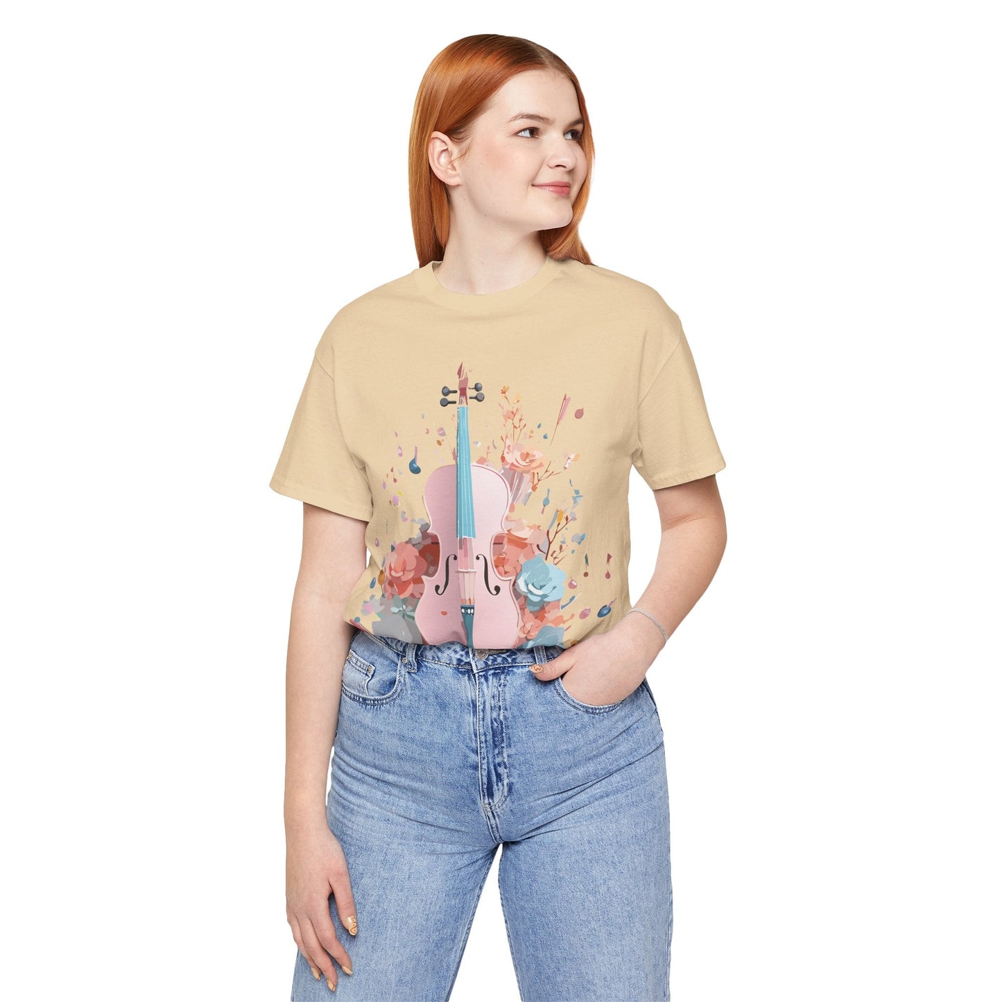 Music Graphic Unisex 100 Cotton Vintage Art with Musical Elements Tee 12