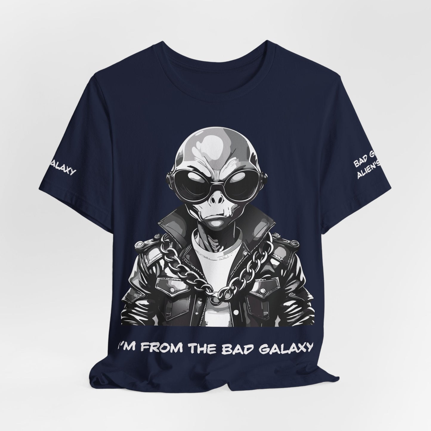 Tee Shirt With Alien From Bad Galaxy 100 Percent Cotton Made To Order Eco Friendly Inks Tee