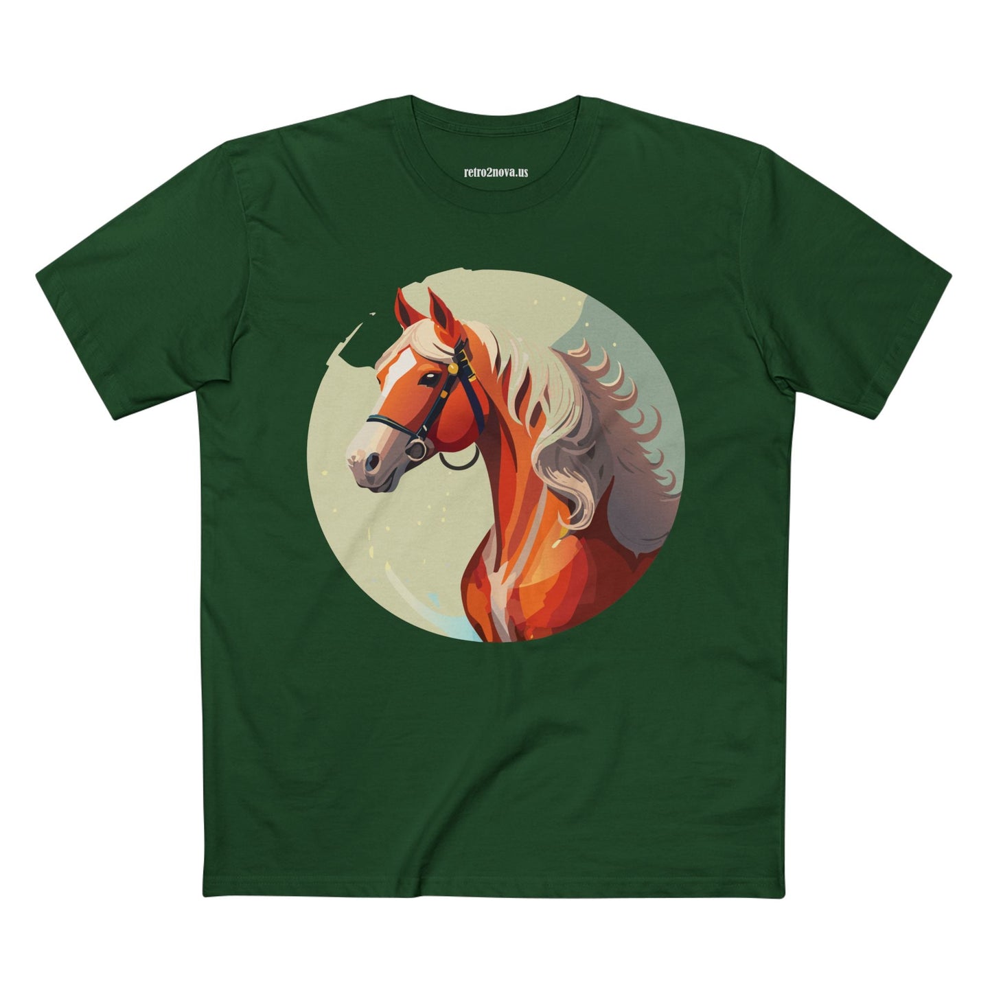Unisex Premium Cotton Staple Tee With Original Horse Shirt Art Design For Animal Lovers Breathable Comfort Retro2Nova