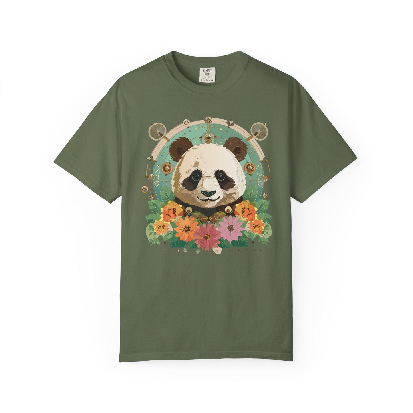 Panda Portrait Graphic T-Shirt Unisex Cotton Floral Animal Art Tee p3