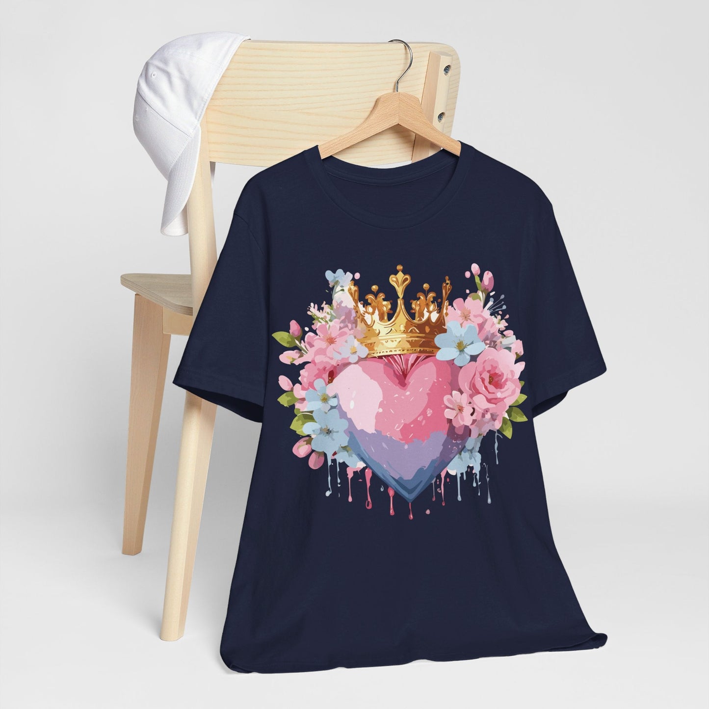 Valentine Day Graphic Unisex 100 Cotton Vintage Artwork with Love and Flower Design Tee 18