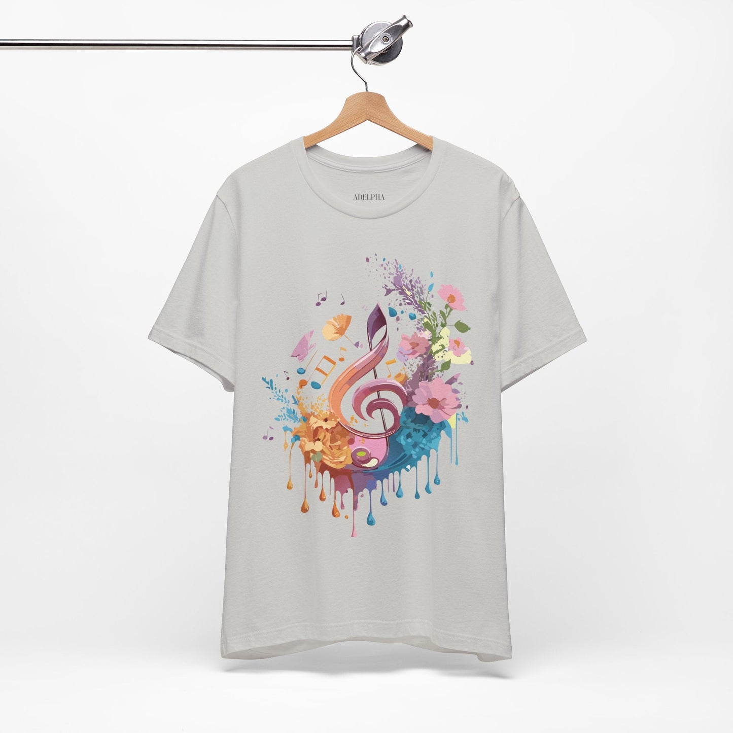 Music Graphic Unisex 100 Cotton Vintage Art with Musical Elements Tee 115