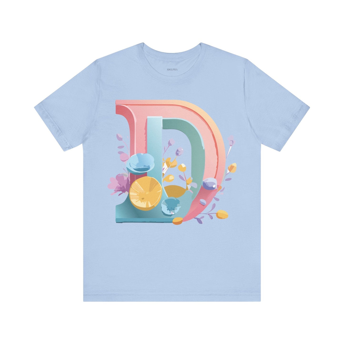Adelpha Letter D Shirt Unisex Graphic Tee Short Sleeve Vintage Inspired Art Design