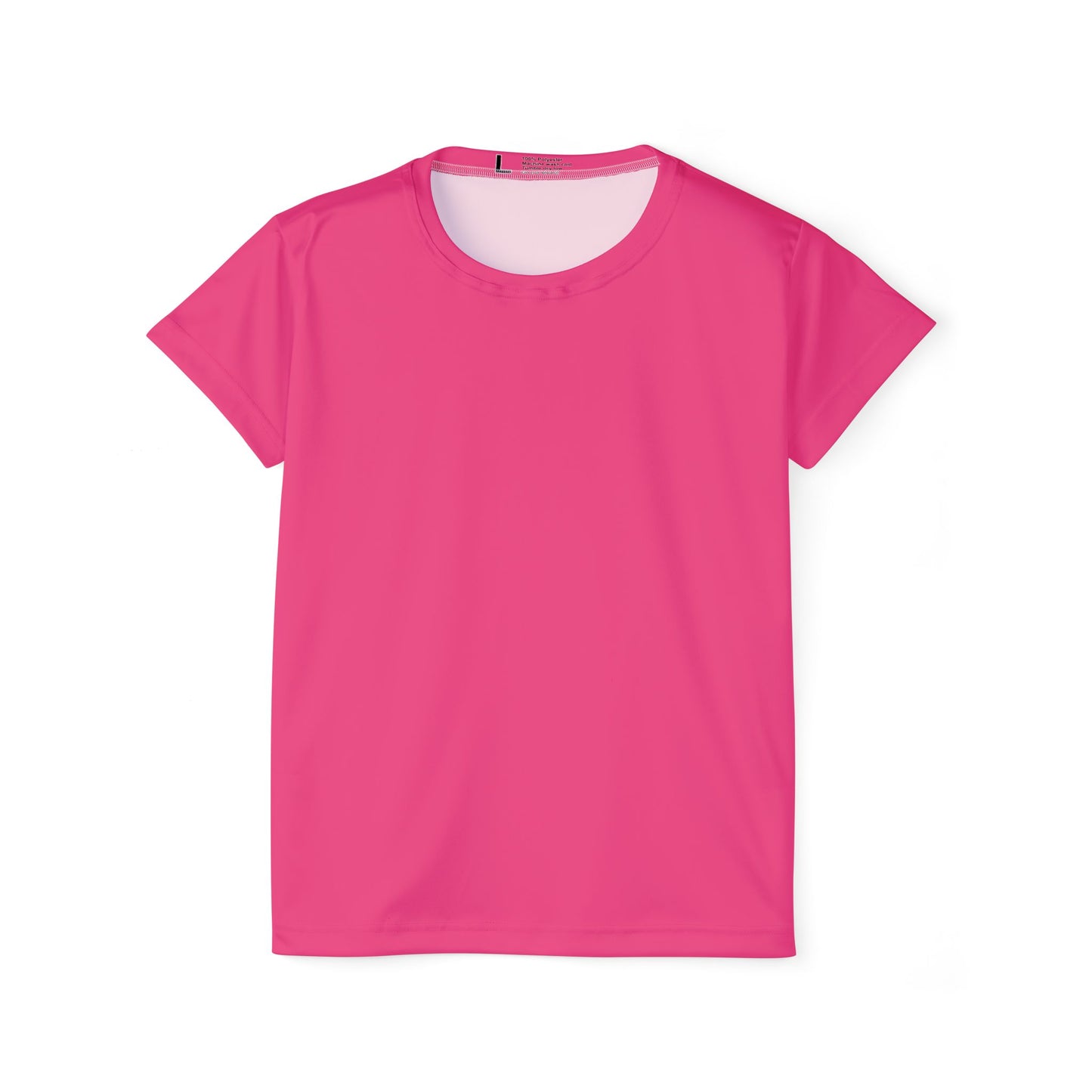 Wild Strawberry Women's Sports Jersey Short Sleeves 100% Poly Solid Pink Color Print Athletic Tee