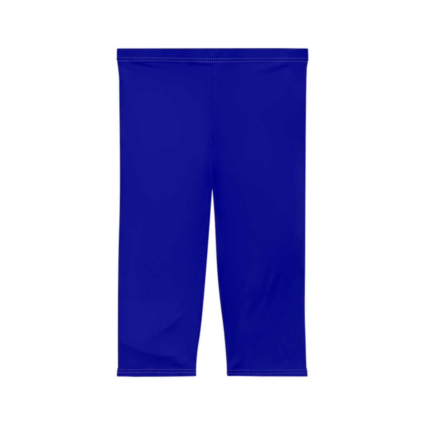 Navy Electric Color Women's Brushed Suede Poly Span Casual Capri Leggings XS-2XL