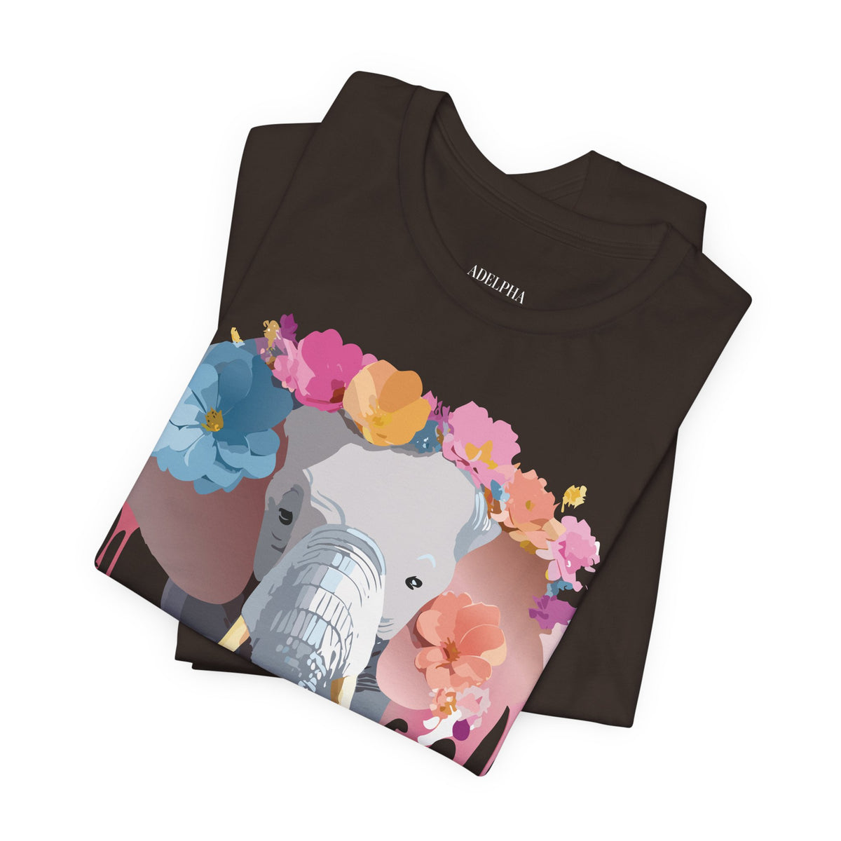 Elephant Graphic Unisex Cotton Bella+Canvas Tee with Art Animal Design e130