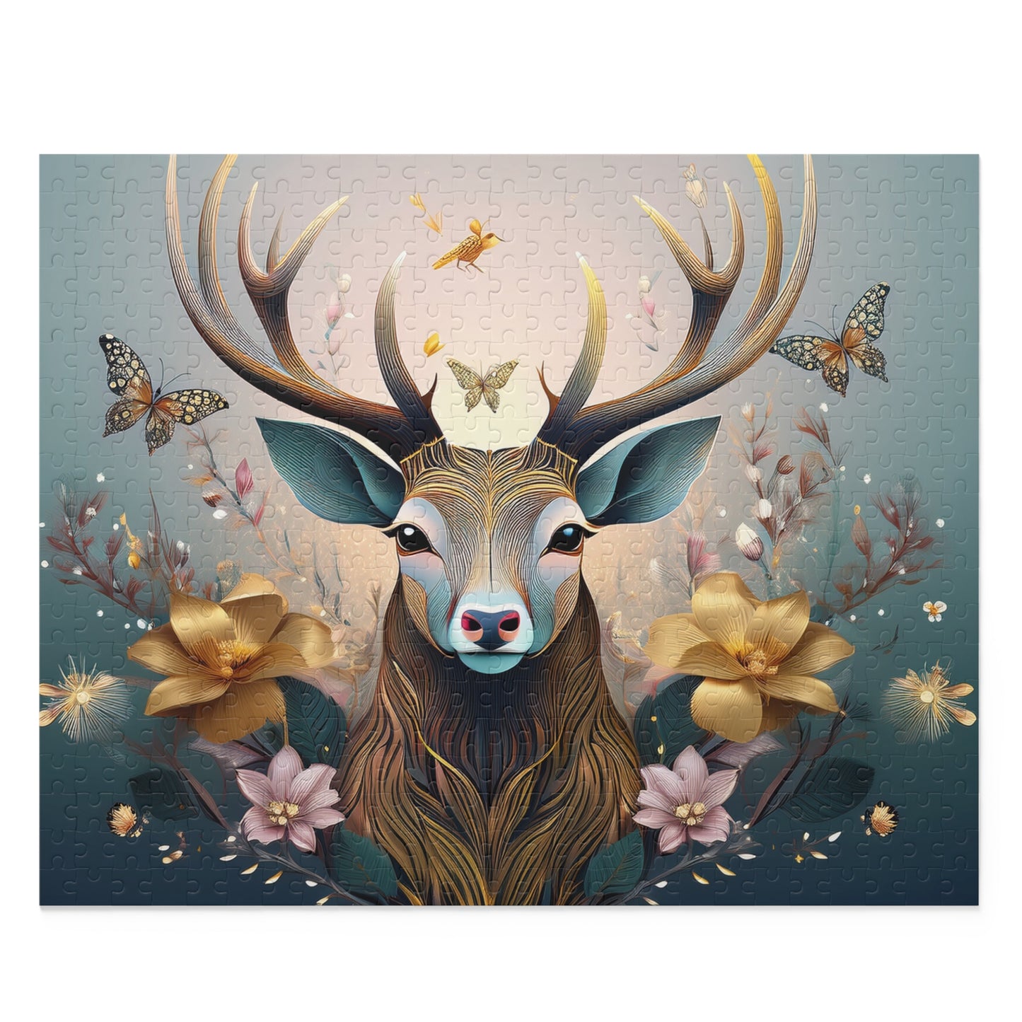 Puzzles-50 Kids Deer Puzzle 500-Piece  Floral Deer Puzzle 500-Piece, Animals Kids Puzzles Size: 16" x 20",  Ages 9+