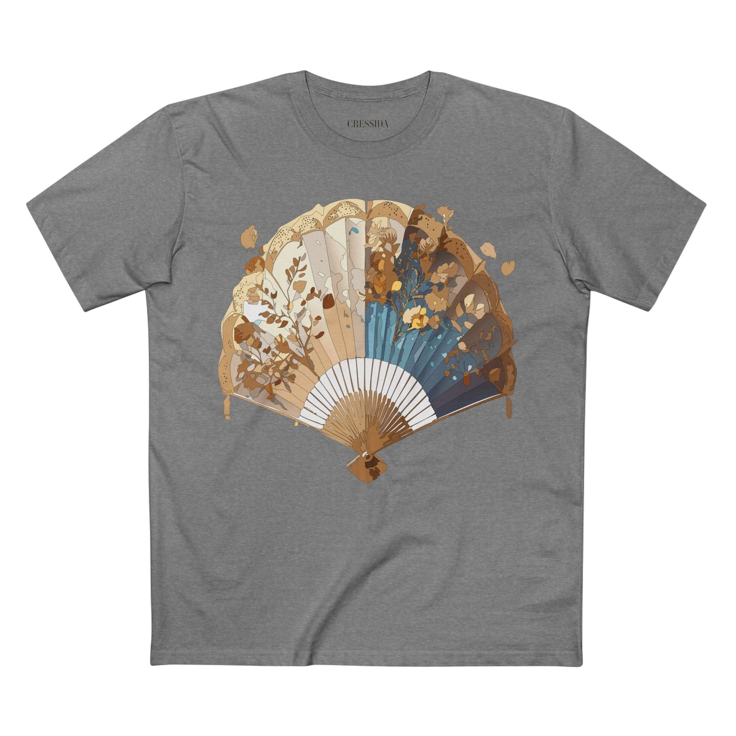 Antique Fan Graphic Design T-Shirt Unisex 100 Cotton Floral Carnival Artwork Tee 3