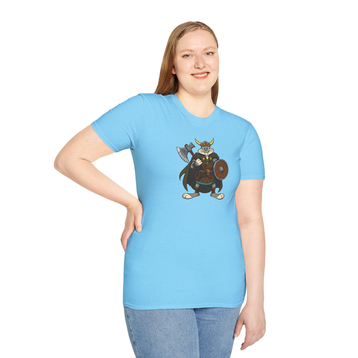 Cartoon Bunny Graphic Unisex Cotton Animal Animation Artwork Design Tee 6